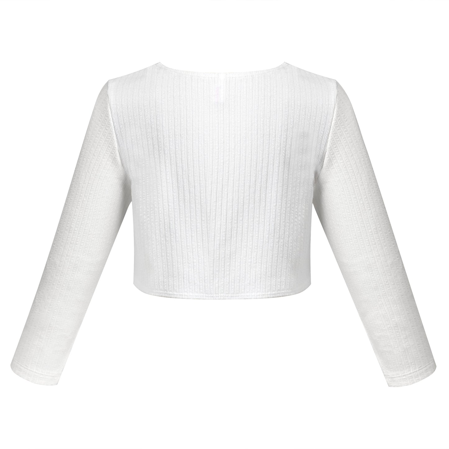 Girls Bolero Shrug Cropped Cardigan Long Sleeve Button Knit Sweater Black White