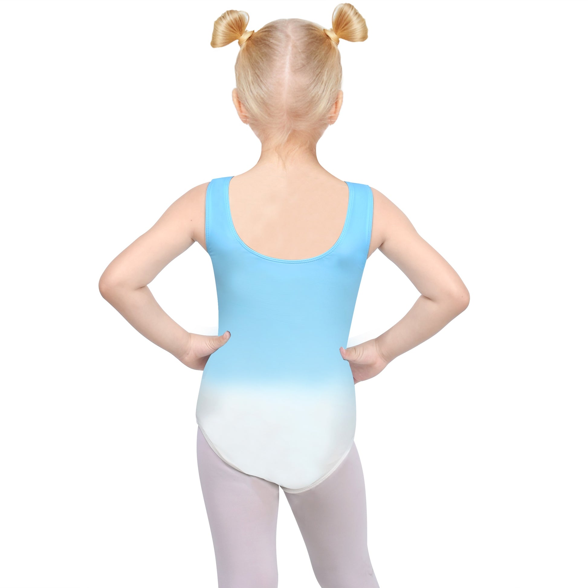 Girls Star Rainbow Rhinestone Sleeveless Active Unitard Ballet Gymnastic Blue