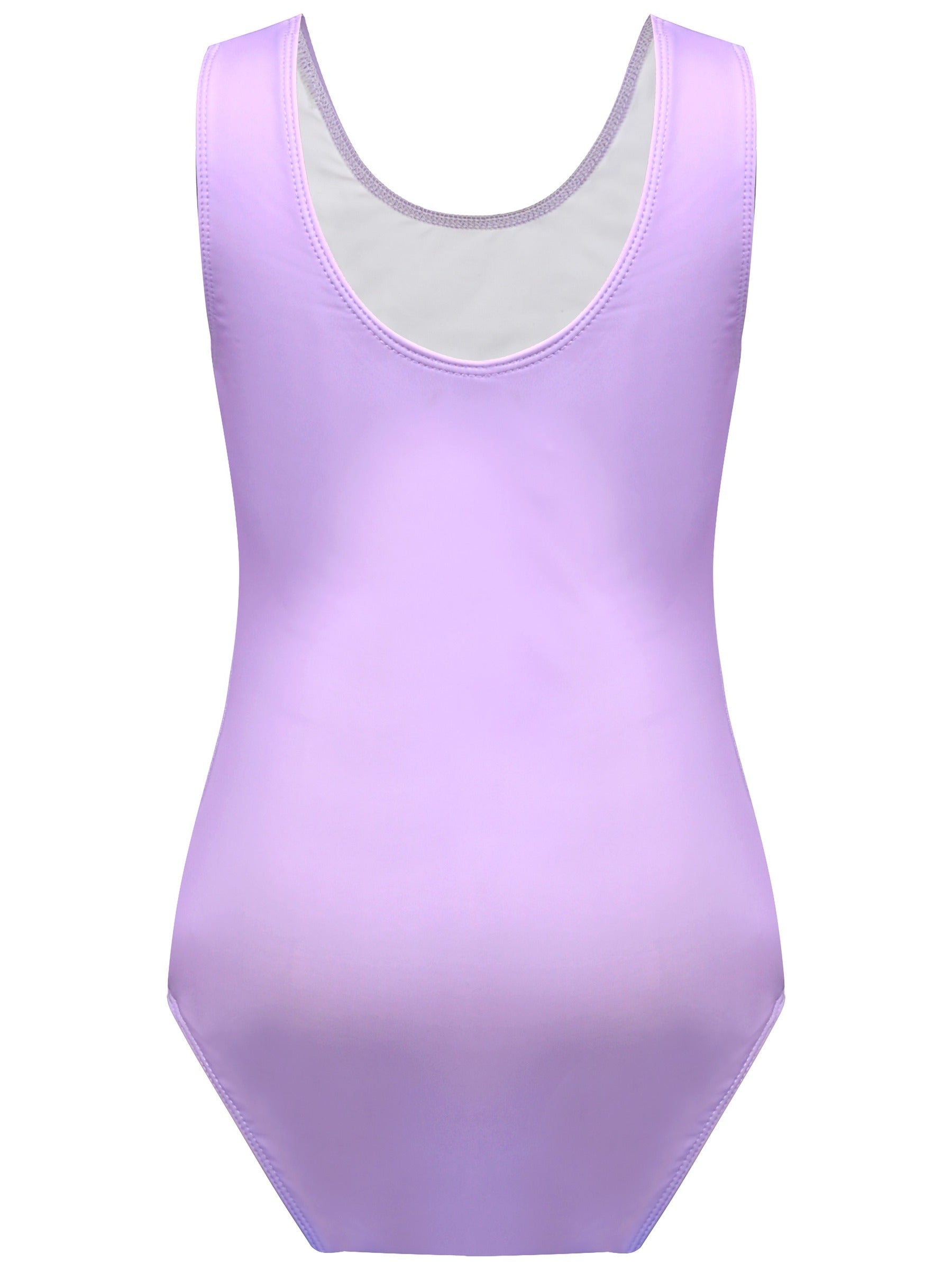 Girls Star Rainbow Rhinestone Sleeveless Active Unitard Ballet Gymnastic Purple