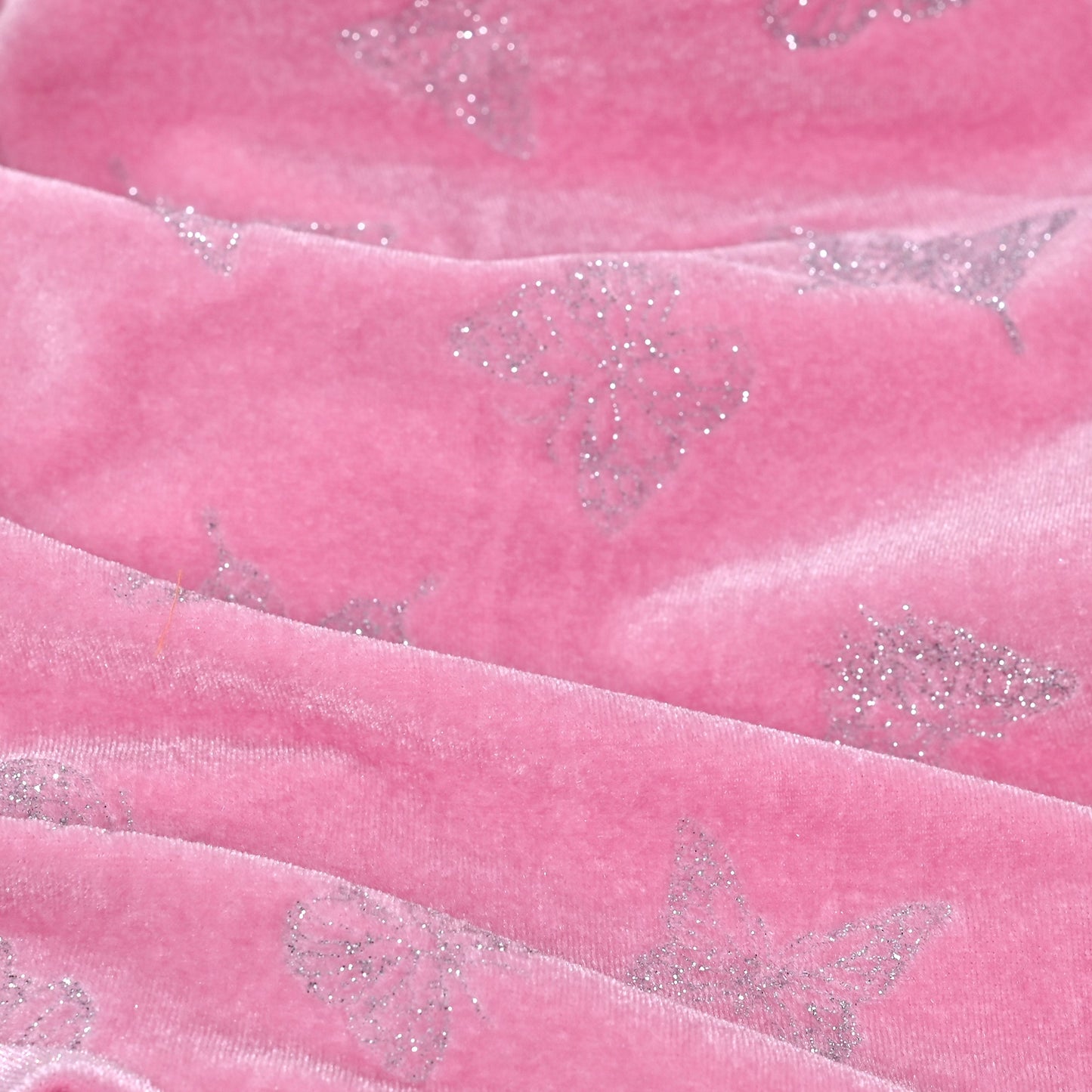 Girls Dress Pink Sequin Butterfly Vintage Long Sleeve Casual Warm Winter Pink