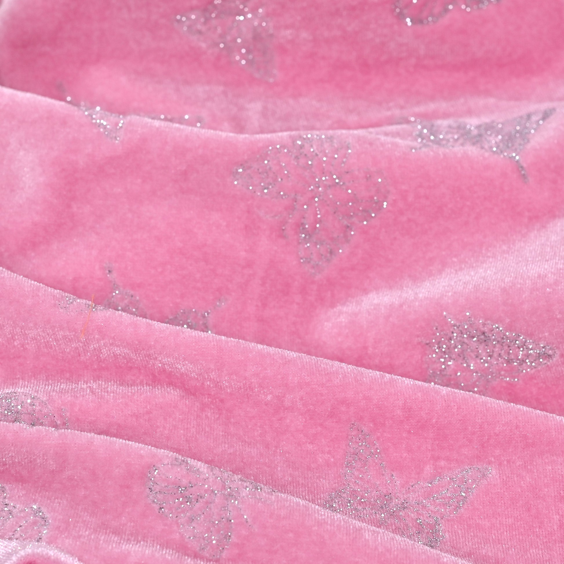 Girls Dress Pink Sequin Butterfly Vintage Long Sleeve Casual Warm Winter Pink