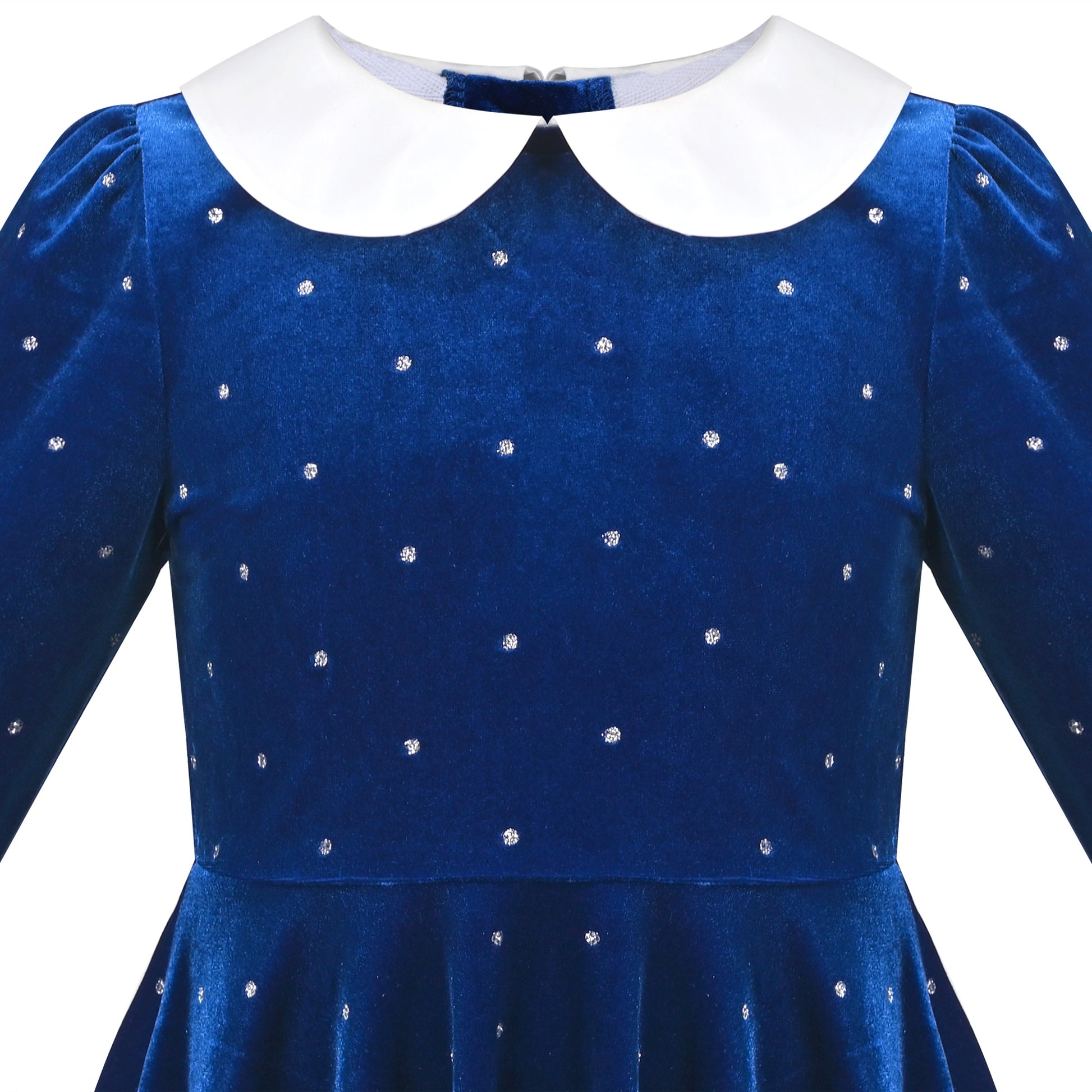 Girls Dress Pink Sequin Butterfly Vintage Long Sleeve Casual Warm Winter Blue