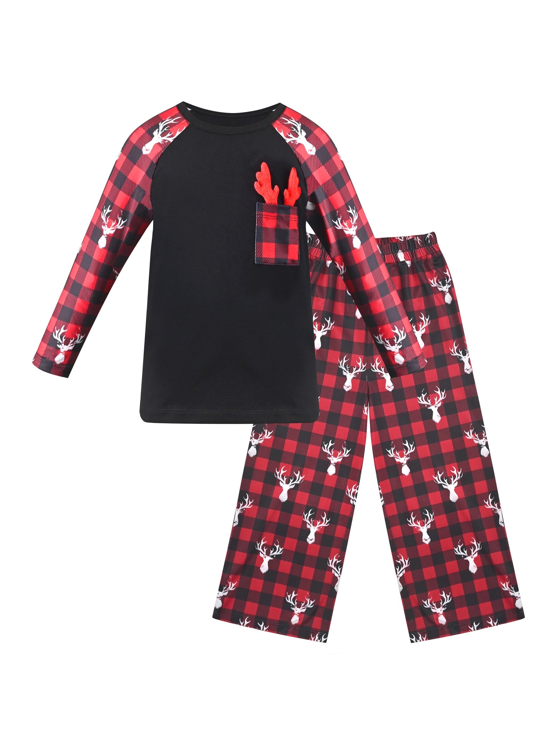 Girls Outfit Set 2 Piece Green Tee Striped Pants Christmas Santa Claus Red