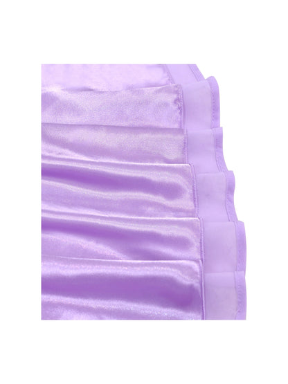 Girls Dress Deep Pink Chiffon Bridesmaid Dance Ball Maxi Gown - Purple