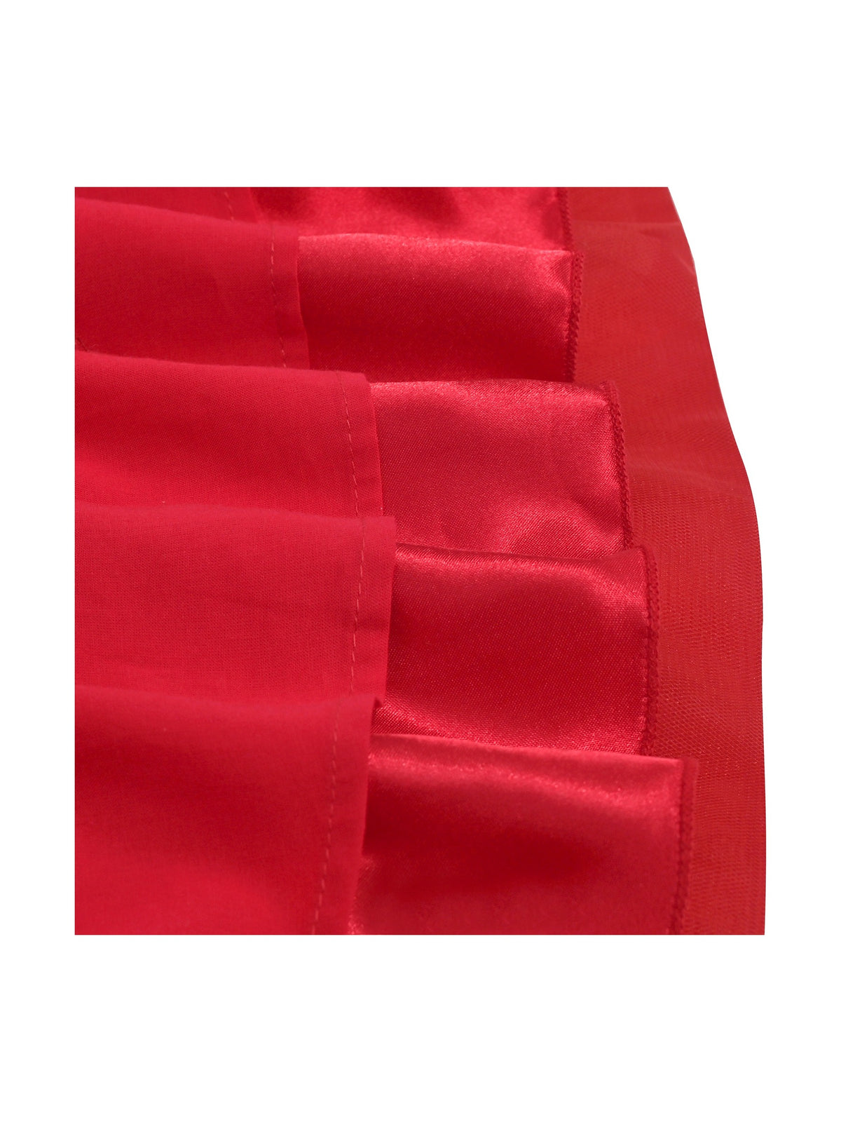 Girls Dress White Halloween Square Collar Layer Skirt Puff Short Sleeve - Red