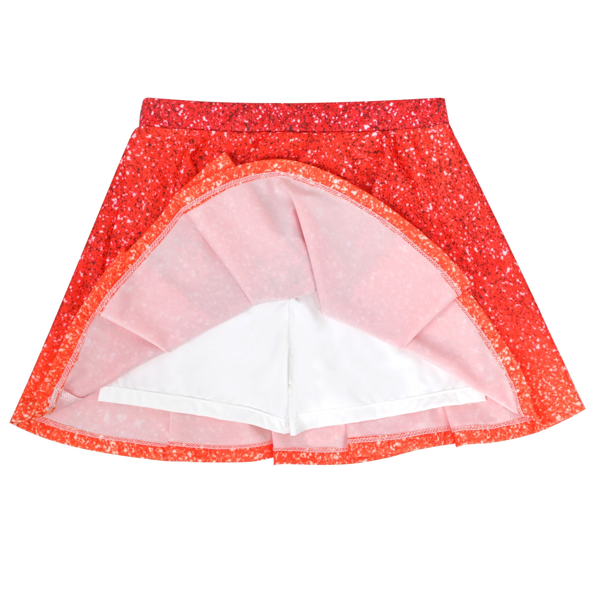 Girls 2 Piece Set Sleeveless Top Blue Sparkle Gradient Skirt Dance Jazz Orange
