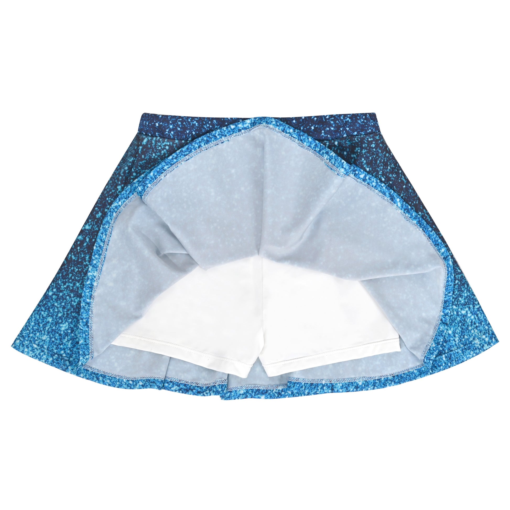 Girls 2 Piece Set Sleeveless Top Blue Sparkle Gradient Skirt Dance Jazz Blue
