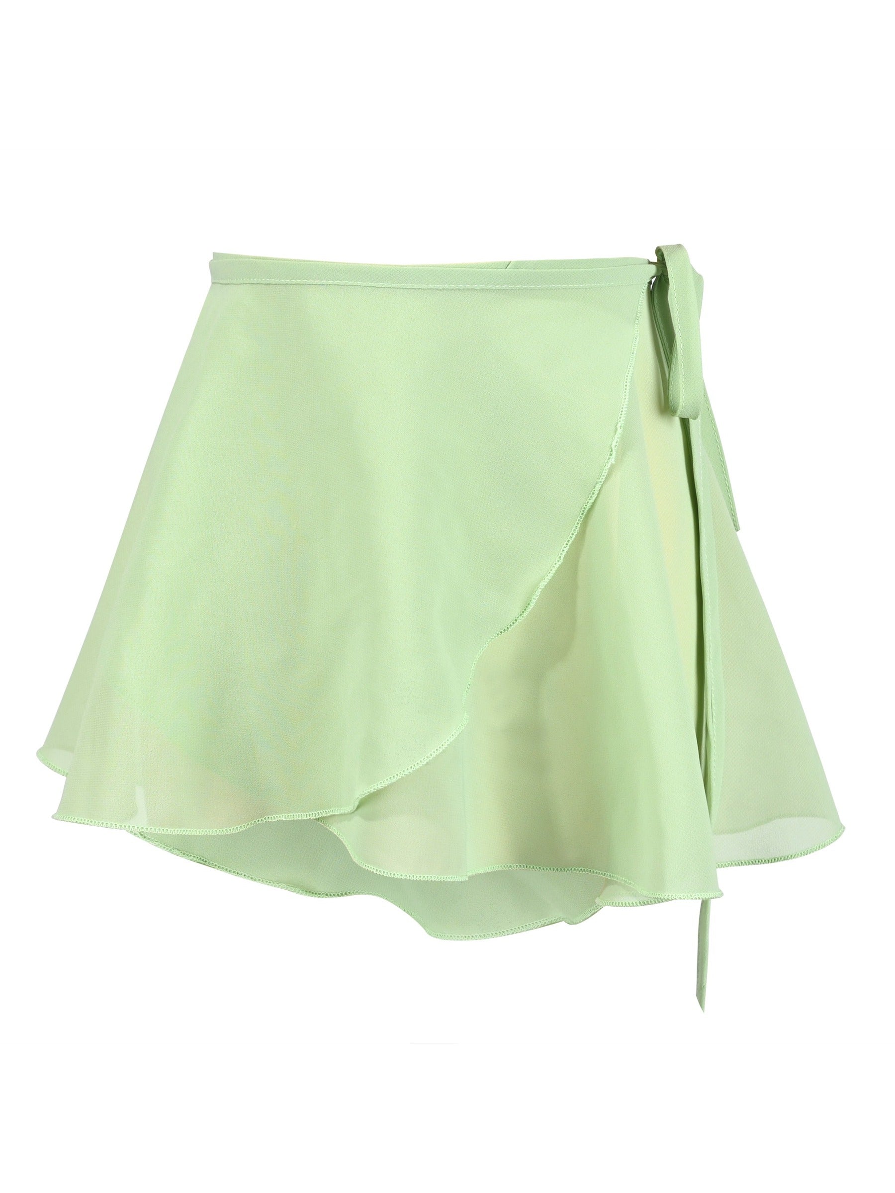 Girls Dress 2 Piece Set Pink Wrap Style Ballet Basic Leotard Short Sleeve Green