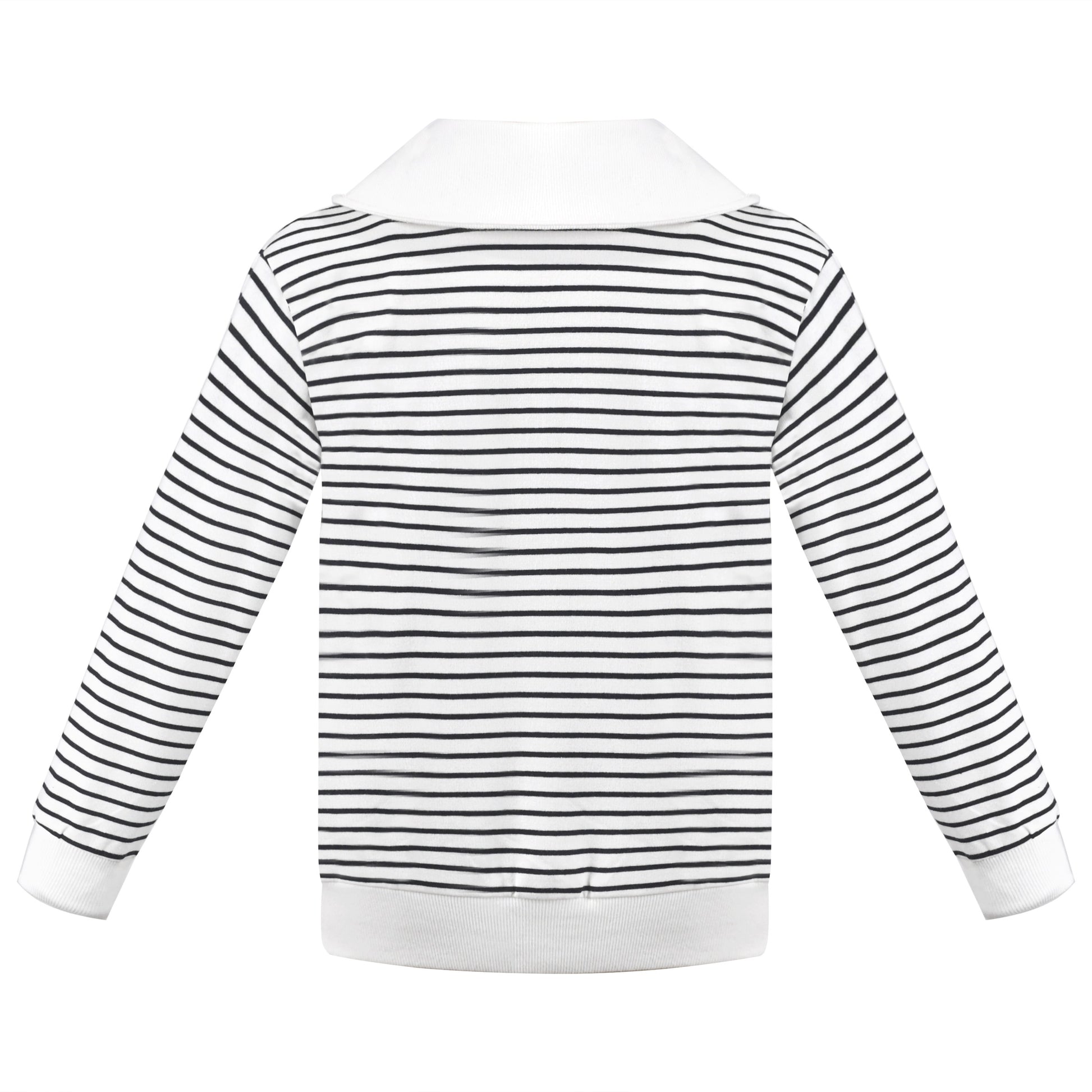 Girls Sweatshirt Top Lapel Striped Drop Shoulder Casual Pullover Sport Gray