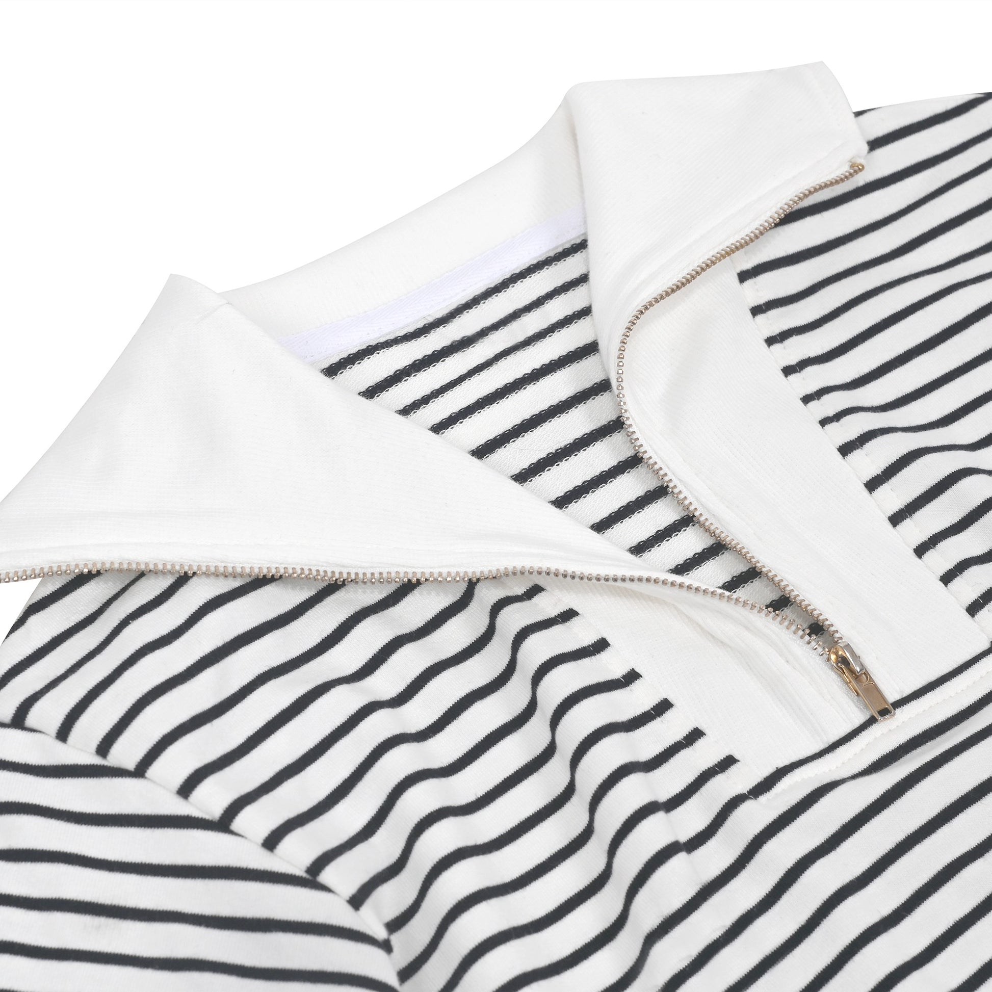 Girls Sweatshirt Top Lapel Striped Drop Shoulder Casual Pullover Sport Gray