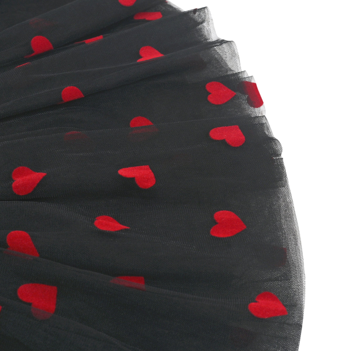 Girls Skirt Blue Heart Sequins Sparkling Tutu Dancing - Red Heart