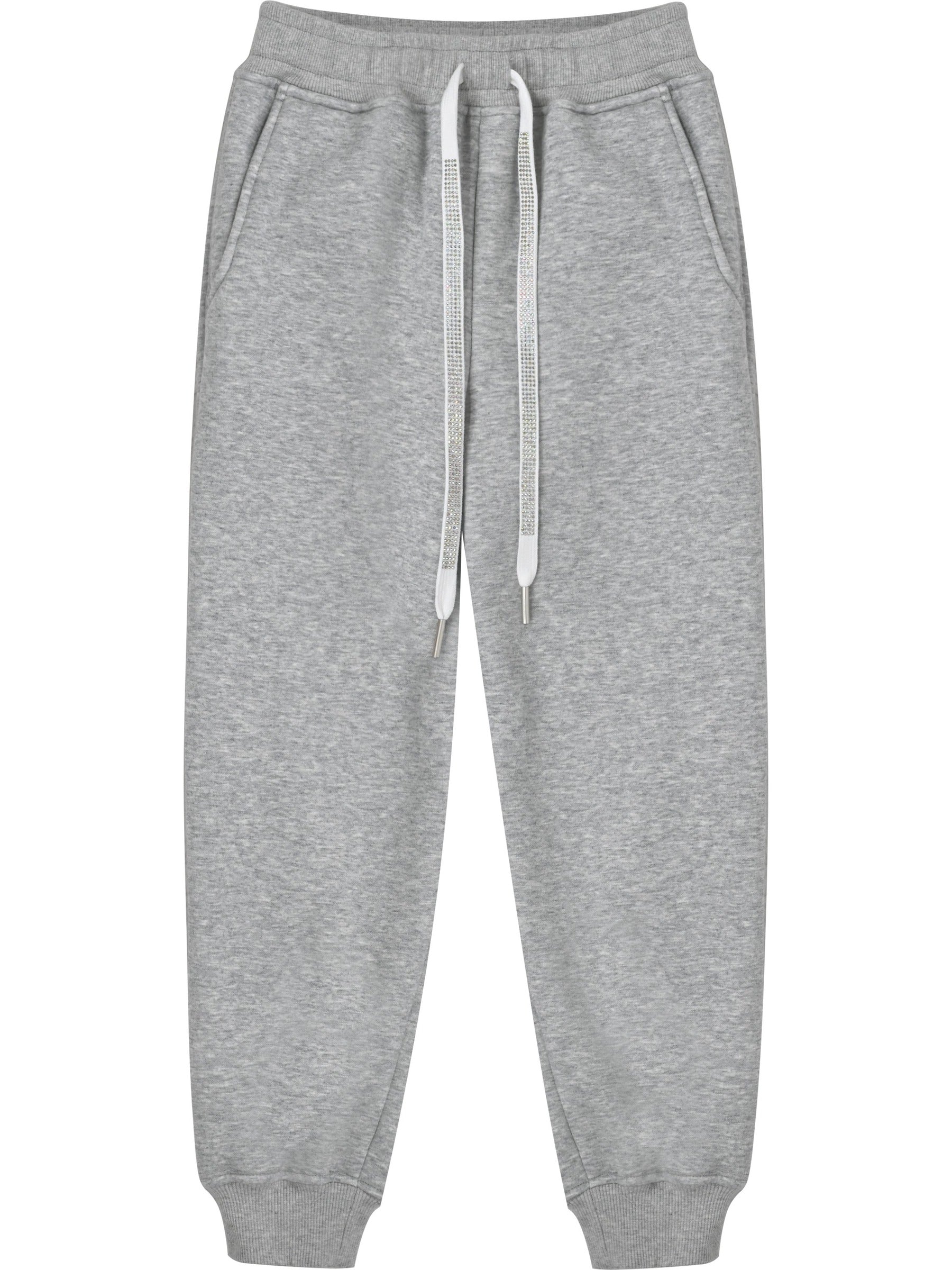 Girls Jogger Pant Cotton Casual Heating Athletic Stretchy Sweatpant Gray