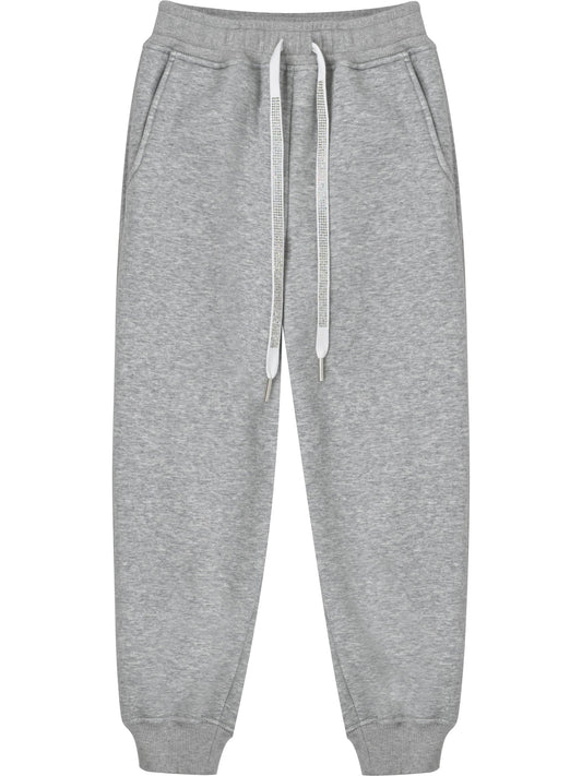 Girls Jogger Pant Cotton Casual Heating Athletic Stretchy Sweatpant Gray
