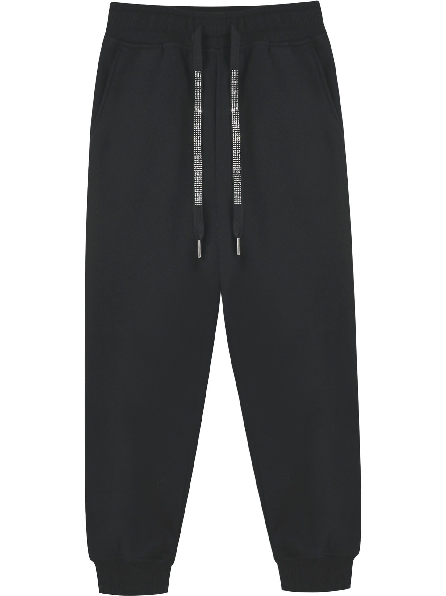Girls Jogger Pant Cotton Casual Heating Athletic Stretchy Sweatpant Black