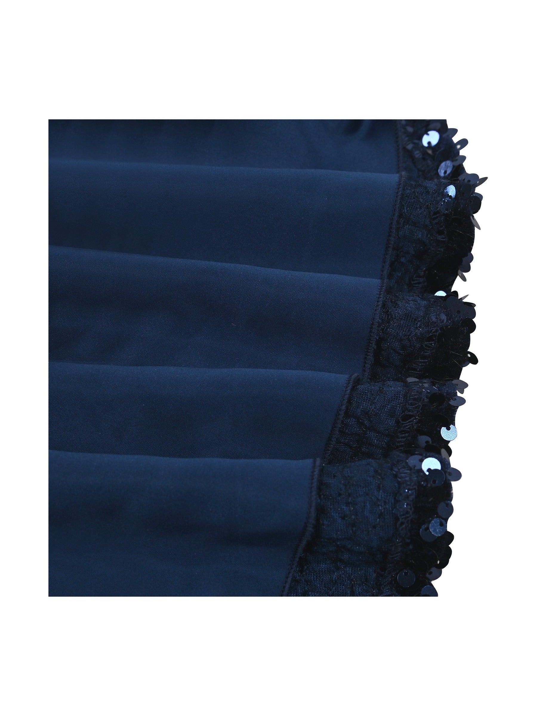Girls Dress Black Sequin Sheer Mesh Long Sleeve Party Elegant Ball Gown Blue
