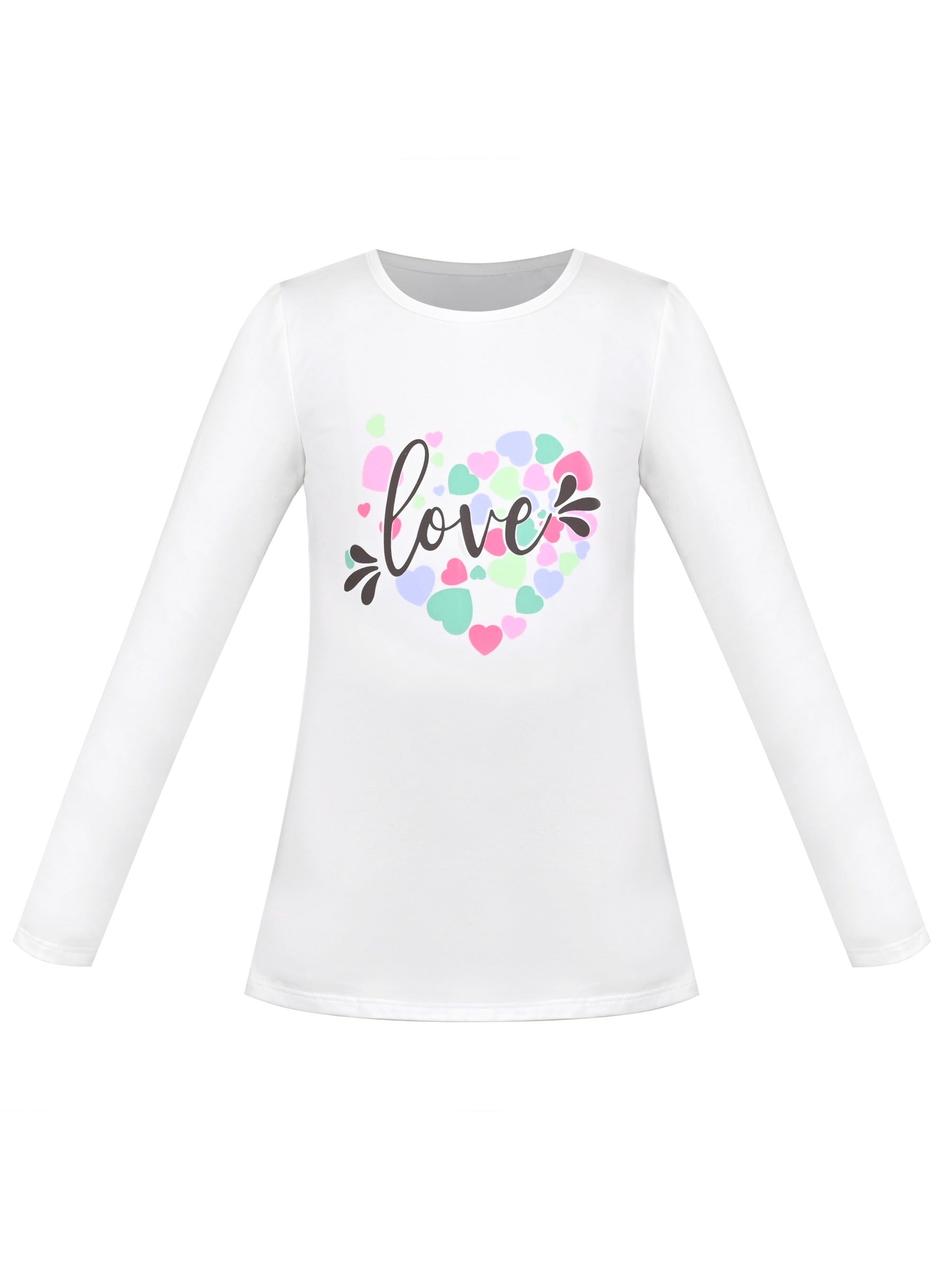 Girls Tee Purple Unicorn Magical Soft Cotton Ruffle Long Sleeve Casual White