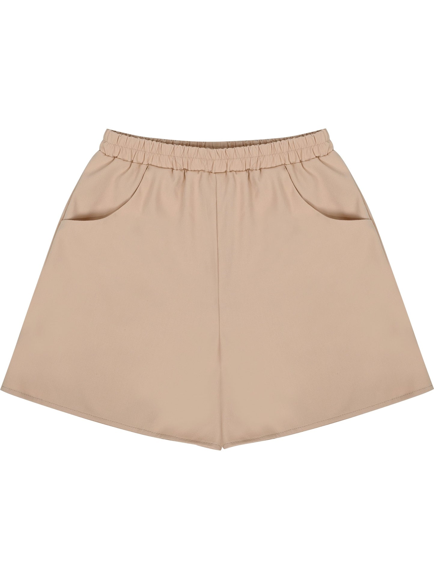 Girls 2 Pcs Shorts Set White Eyelet Puff Peplum Khaki Cool Summer Casual White