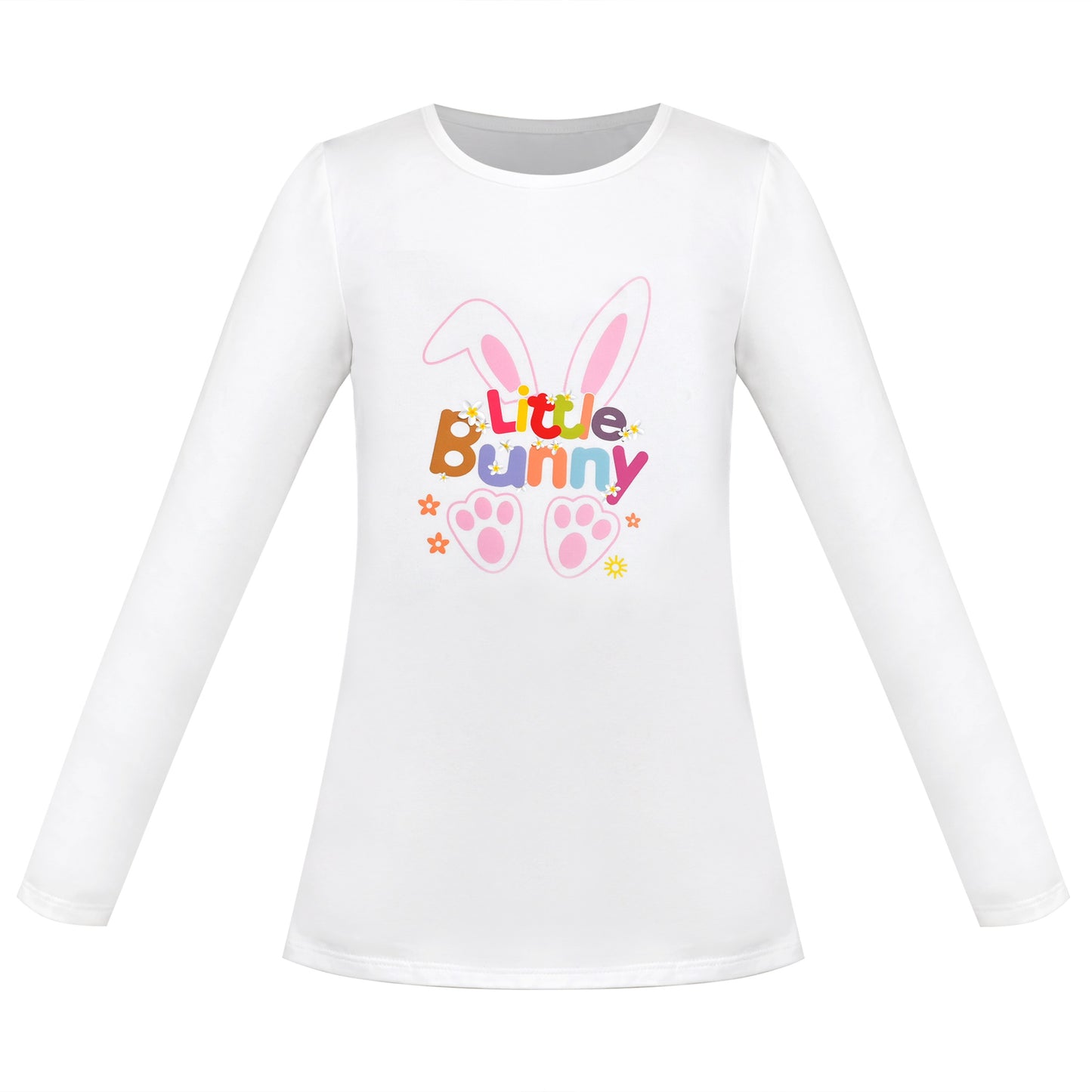 Girls Tee Purple Unicorn Magical Soft Cotton Ruffle Long Sleeve Casual White