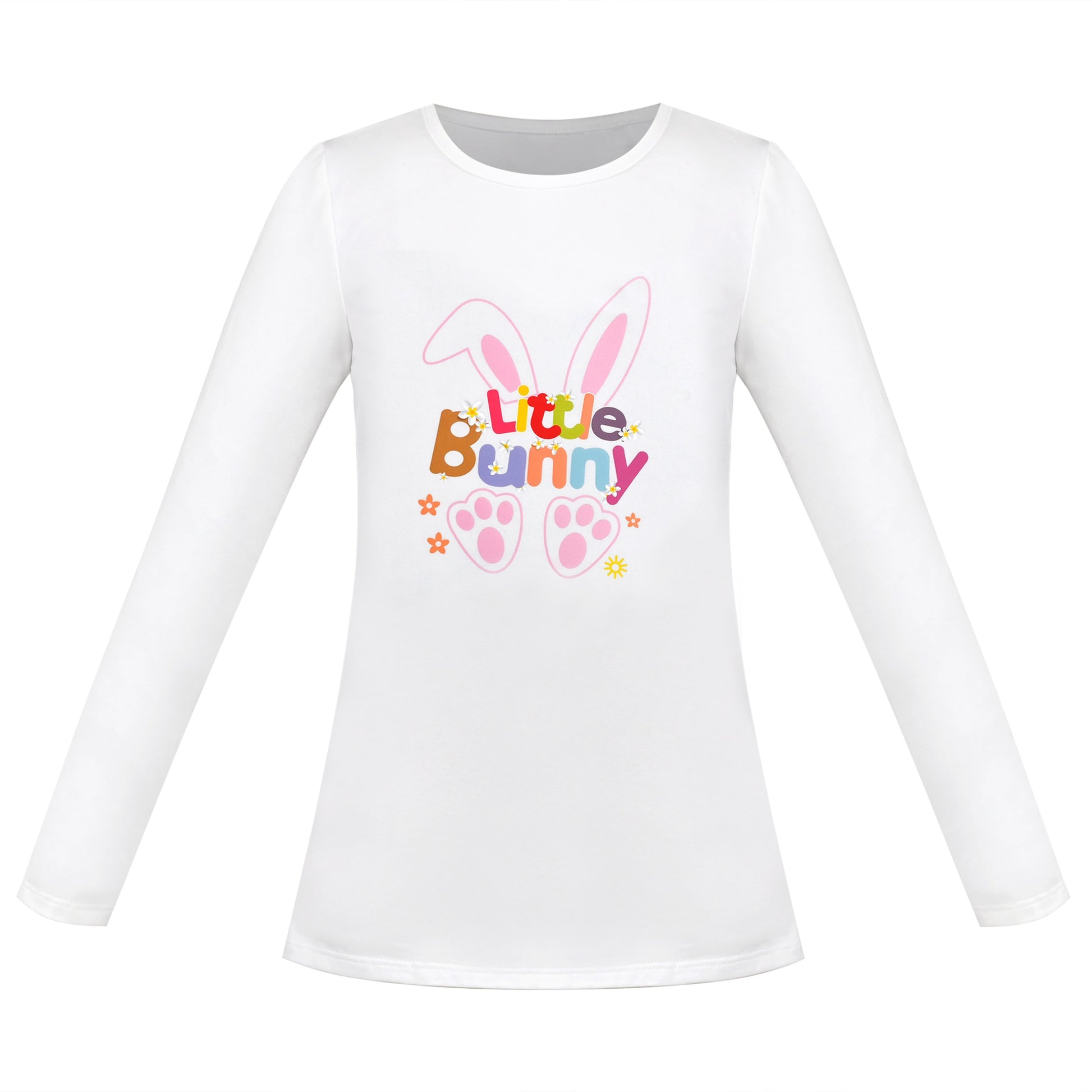 Girls Tee Purple Unicorn Magical Soft Cotton Ruffle Long Sleeve Casual White