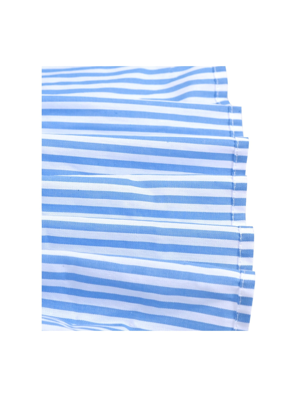 Girls Dress Black Bow Tie Belt School Uniform Front Button Short Sleeves - Blue Striped