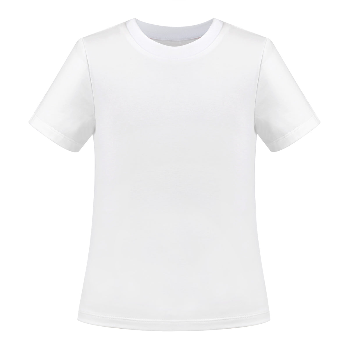 Girls T-shirt Crop Top Pink Lettuce Trim Ribbed Knit Crewneck Daily - Plain White