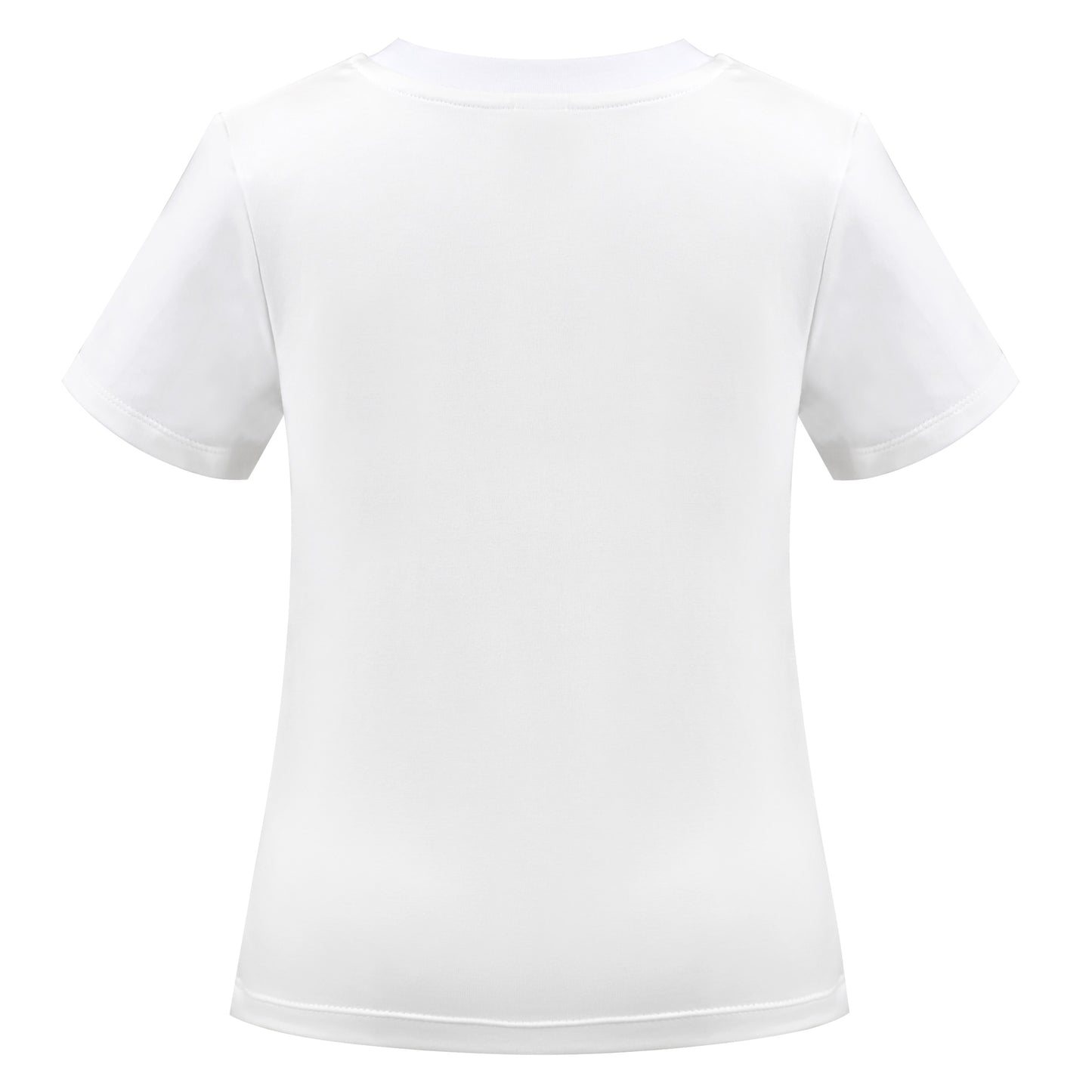 Girls T-shirt Crop Top Pink Lettuce Trim Ribbed Knit Crewneck Daily White