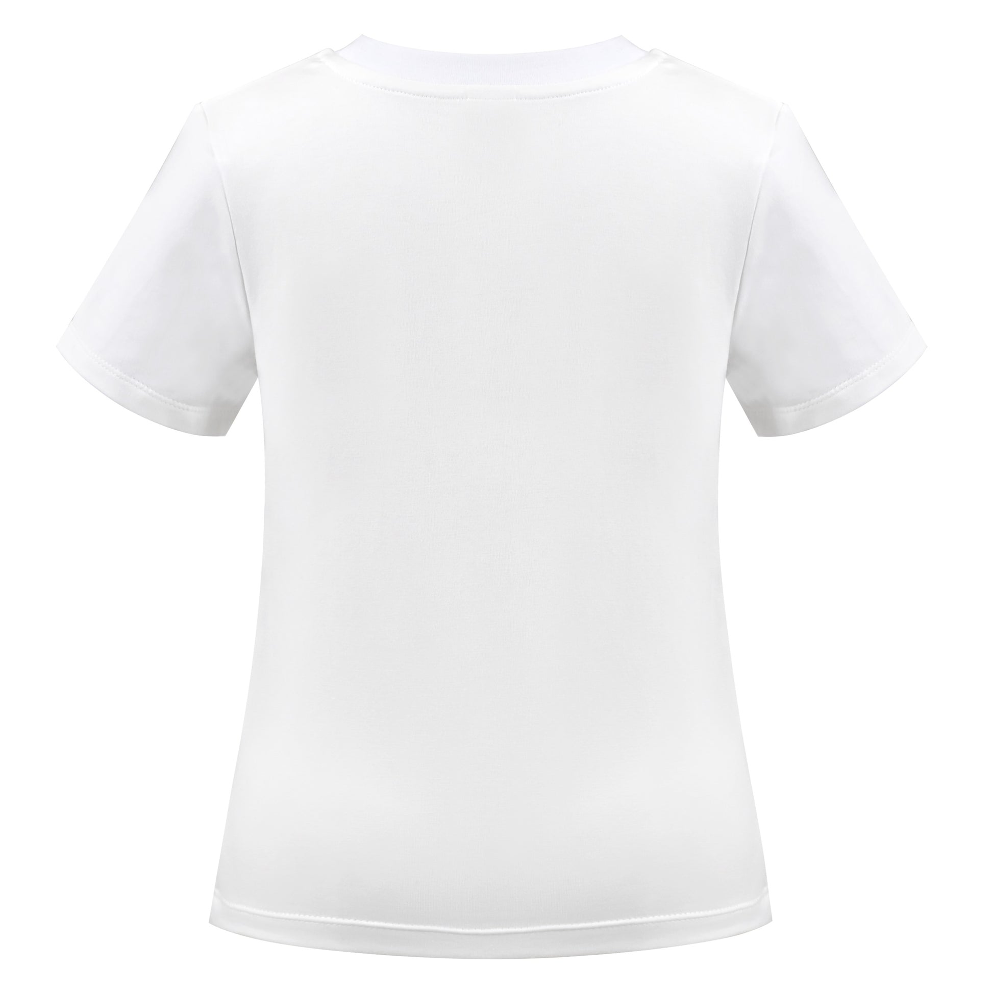 Girls T-shirt Crop Top Pink Lettuce Trim Ribbed Knit Crewneck Daily White
