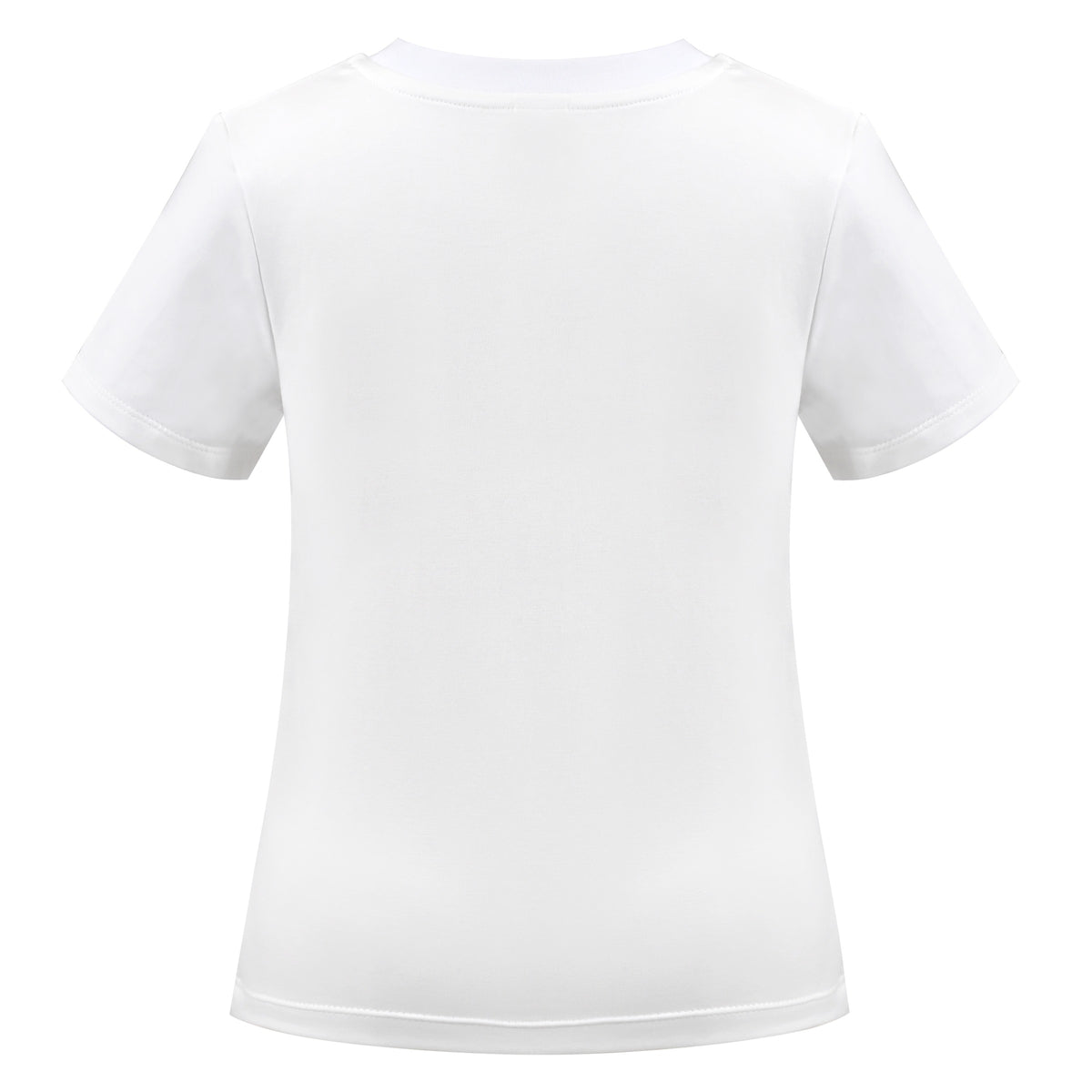 Girls T-shirt Crop Top Pink Lettuce Trim Ribbed Knit Crewneck Daily - Plain White