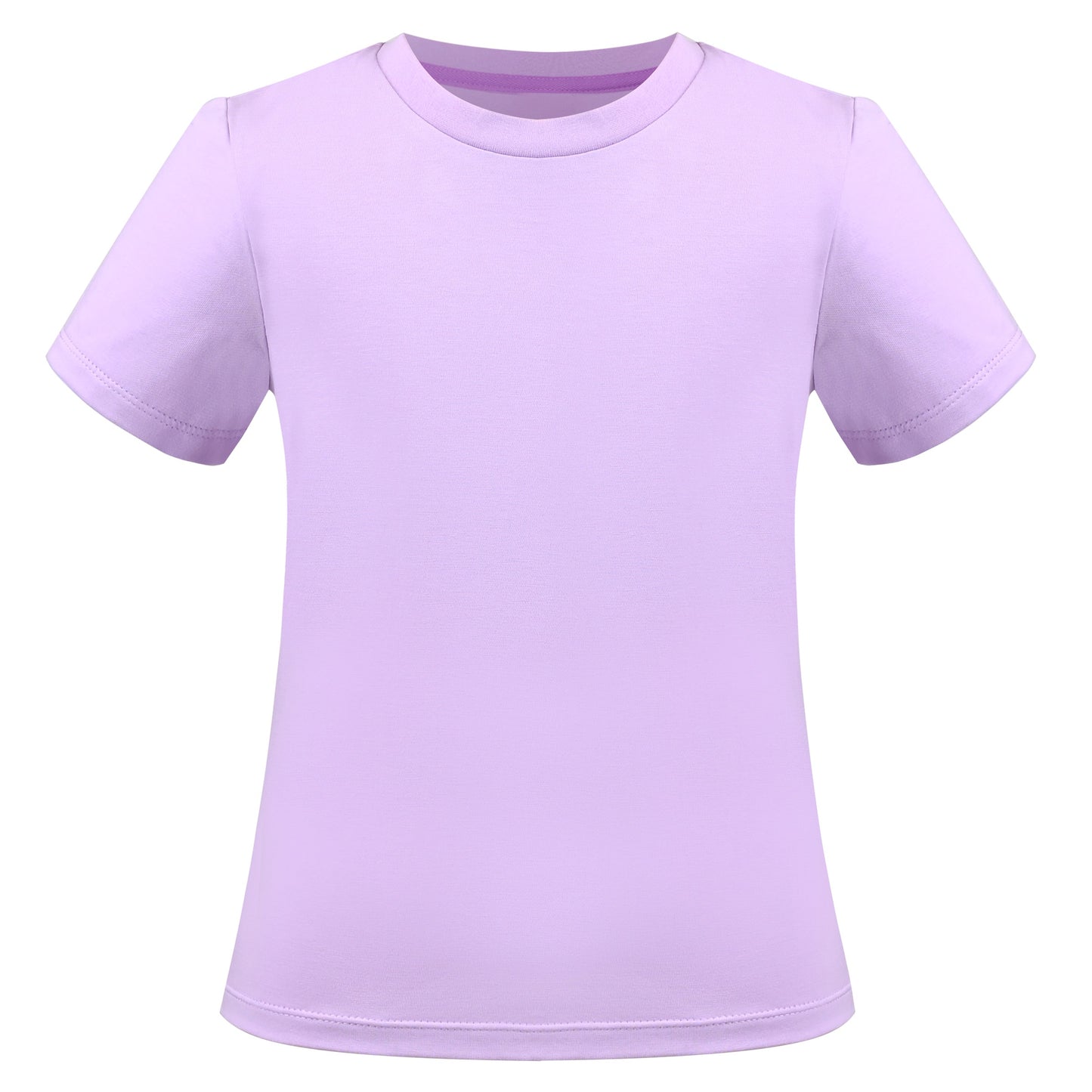 Girls T-shirt Crop Top Pink Lettuce Trim Ribbed Knit Crewneck Daily Purple