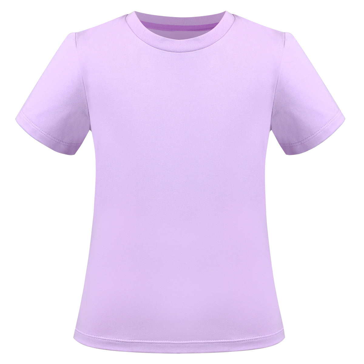 Girls T-shirt Crop Top Pink Lettuce Trim Ribbed Knit Crewneck Daily - Purple