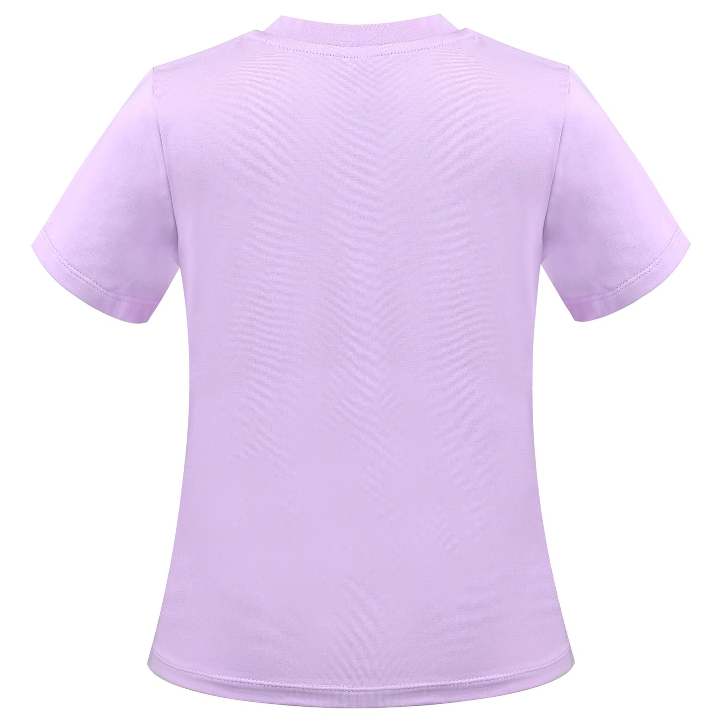 Girls T-shirt Crop Top Pink Lettuce Trim Ribbed Knit Crewneck Daily Purple