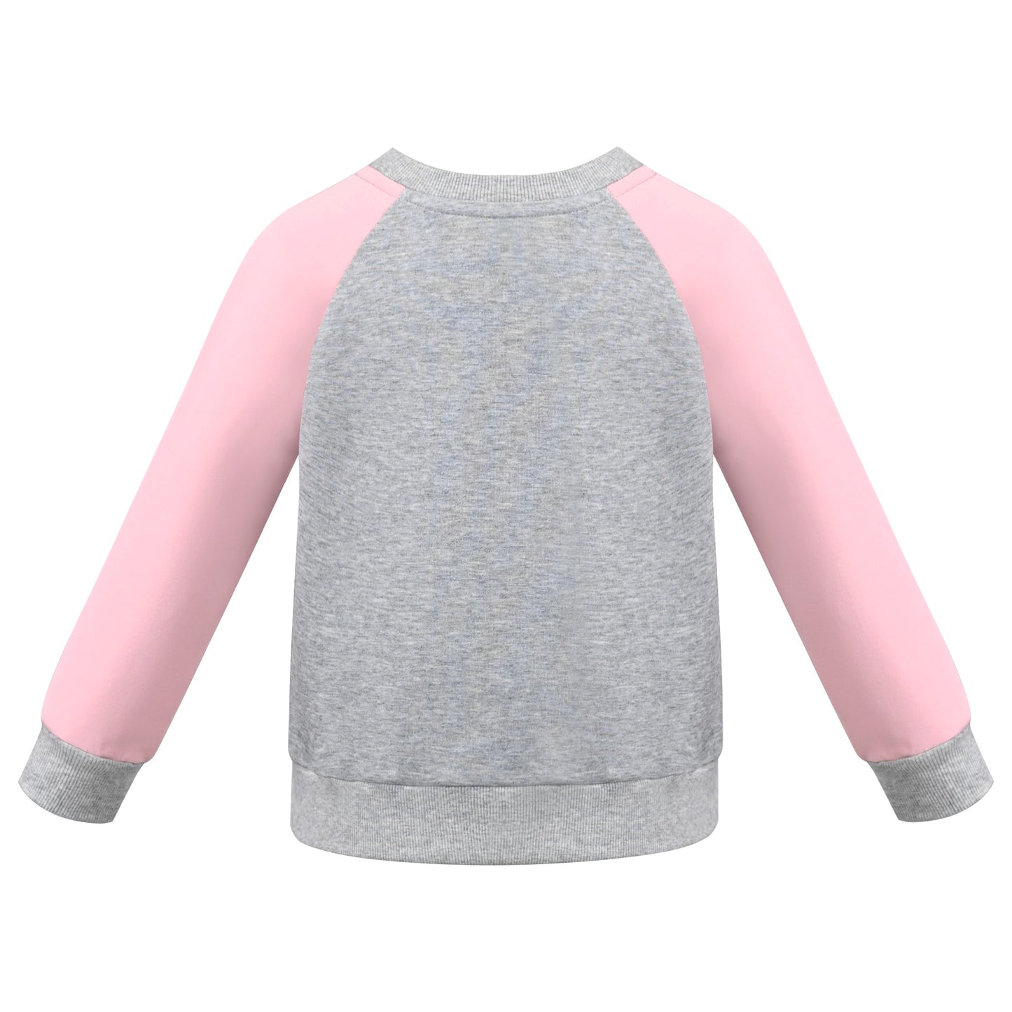 Girls Sweatshirt Top Pullover Brown Love Heart Print Crewneck Soft Casual Gray