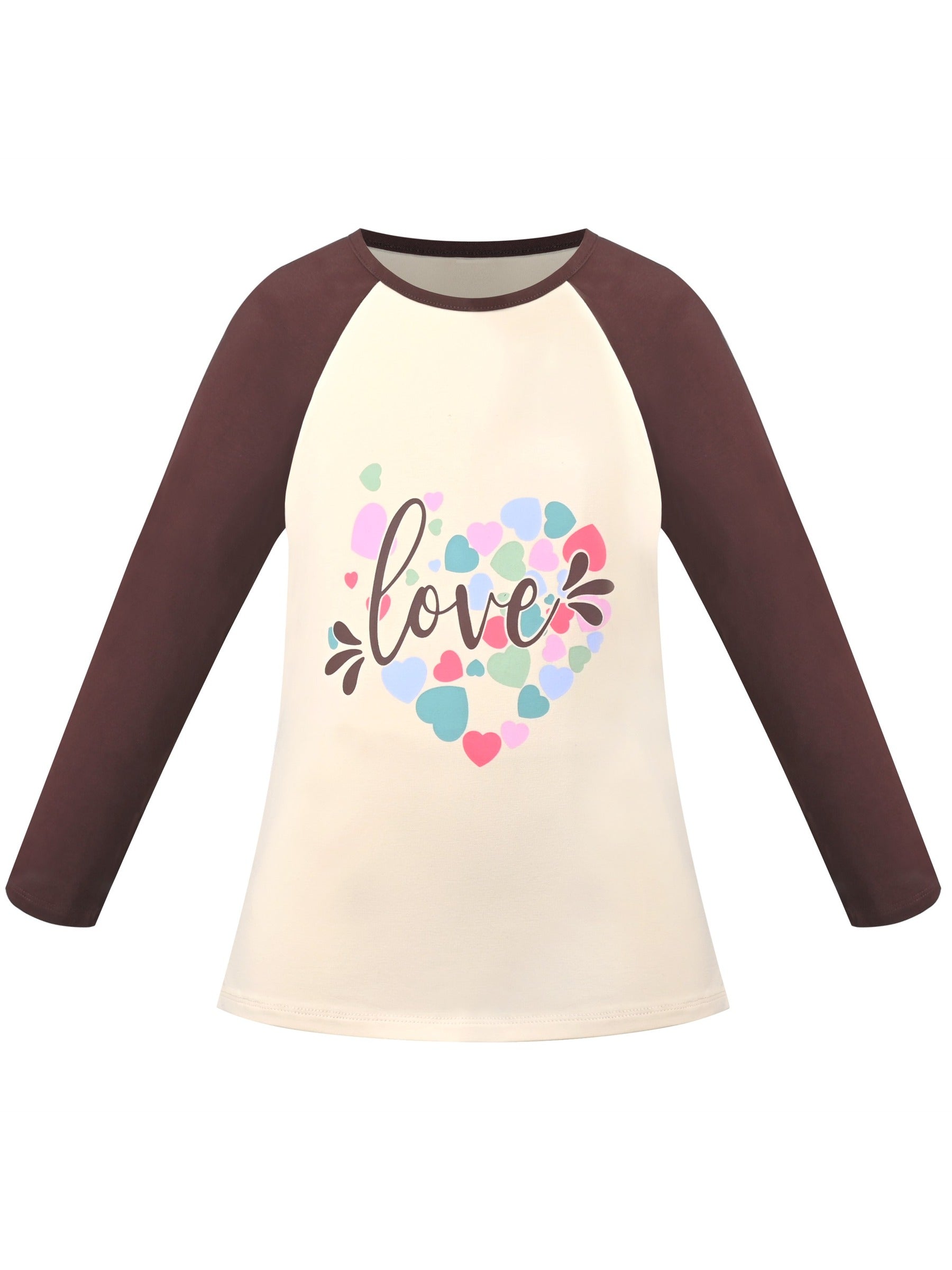 Girls Top Shirt Long Sleeve Pink Striped Valentine Crewneck Soft Casual Yellow