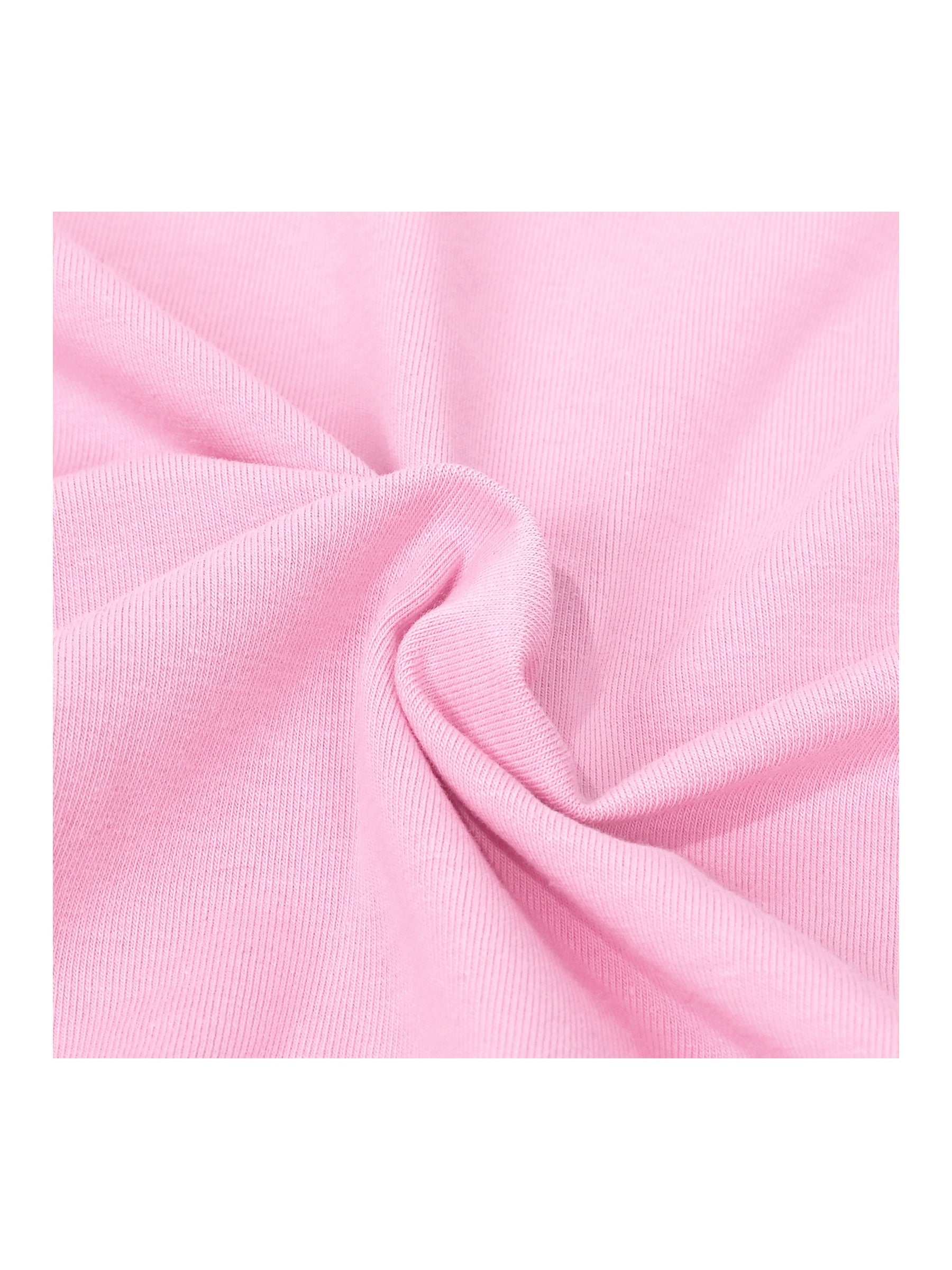 Girls Top Shirt Long Sleeve Pink Striped Valentine Crewneck Soft Casual Pink