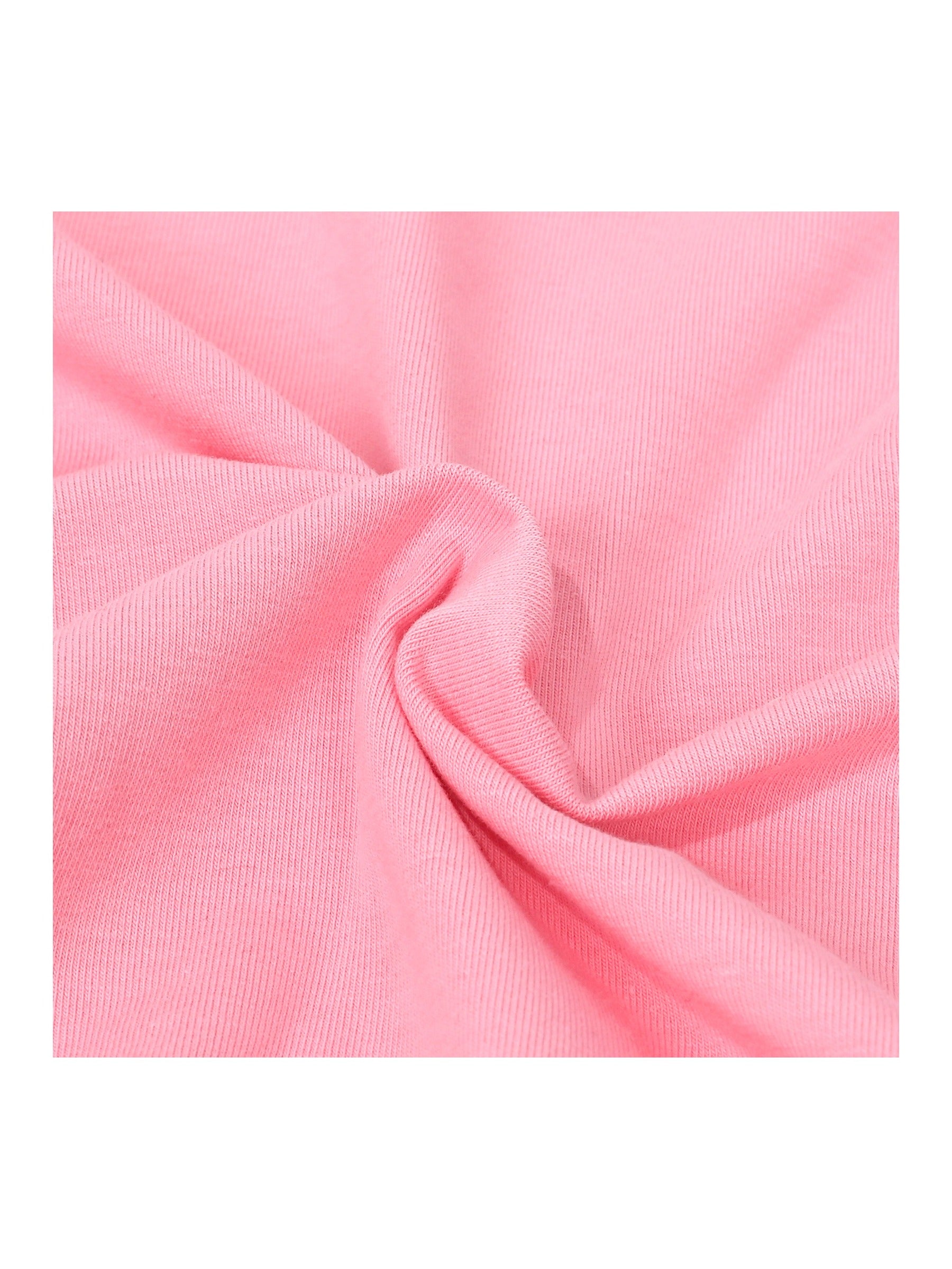 Girls Top Shirt Long Sleeve Pink Striped Valentine Crewneck Soft Casual Pink