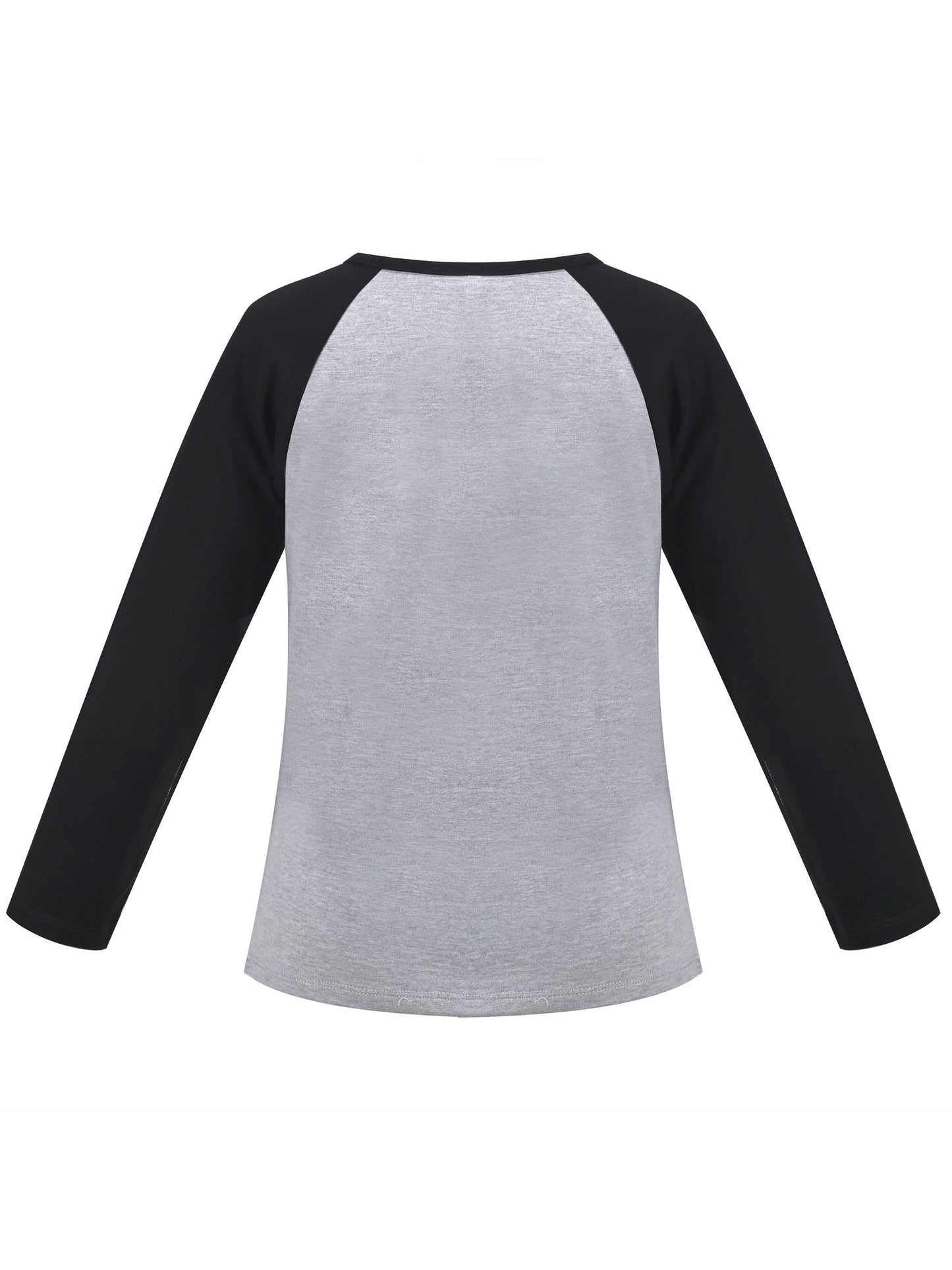 Girls Top Shirt Long Sleeve Pink Striped Valentine Crewneck Soft Casual Gray