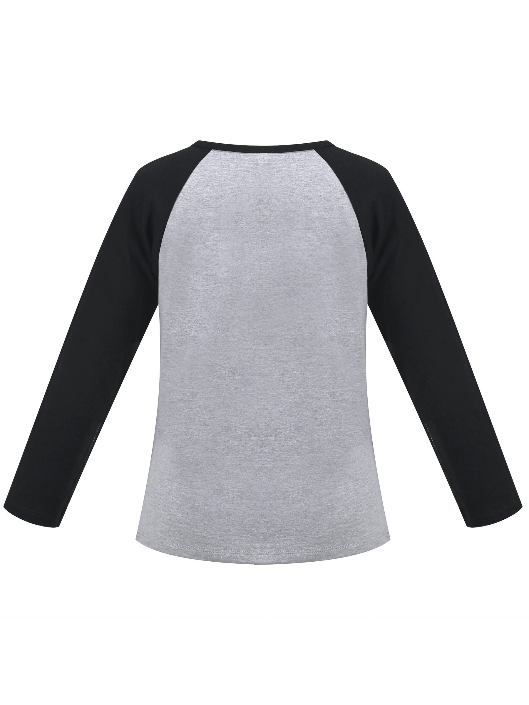Girls Top Shirt Long Sleeve Pink Striped Valentine Crewneck Soft Casual Gray