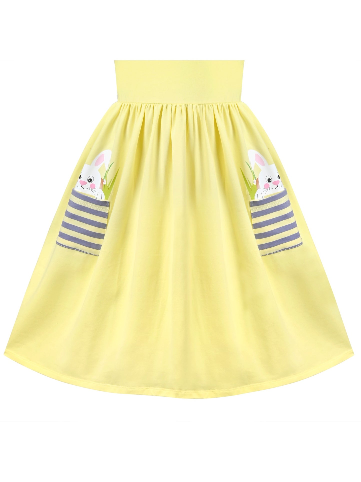 Girls Dress Yellow Casual Cotton Long Sleeve Dress Yellow
