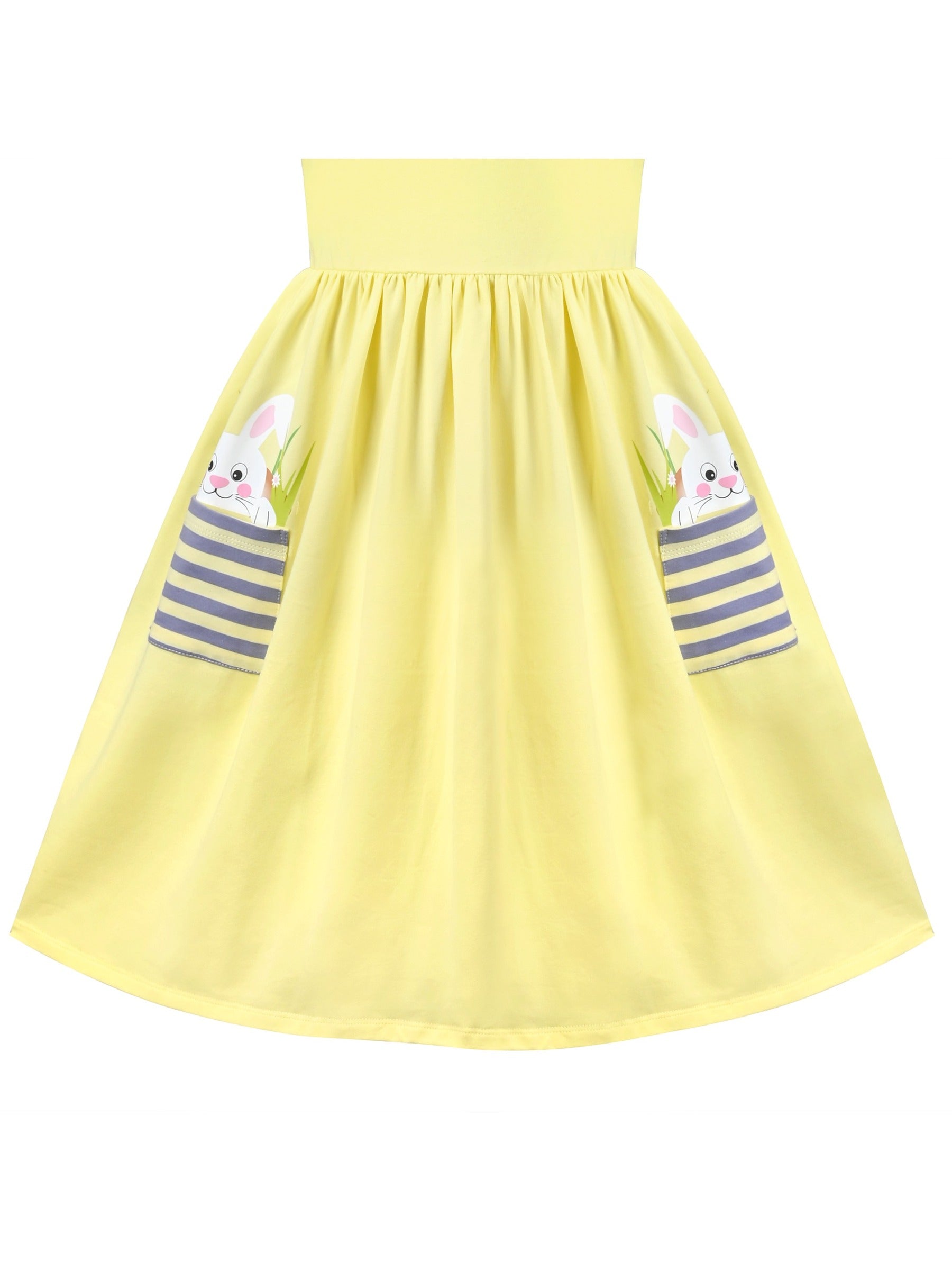 Girls Dress Yellow Casual Cotton Long Sleeve Dress Yellow