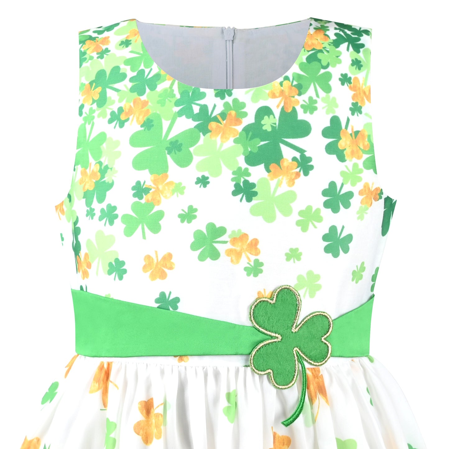 Girls Dress St Patrick Shamrock Lucky Sundress Spring Summer Festive Green