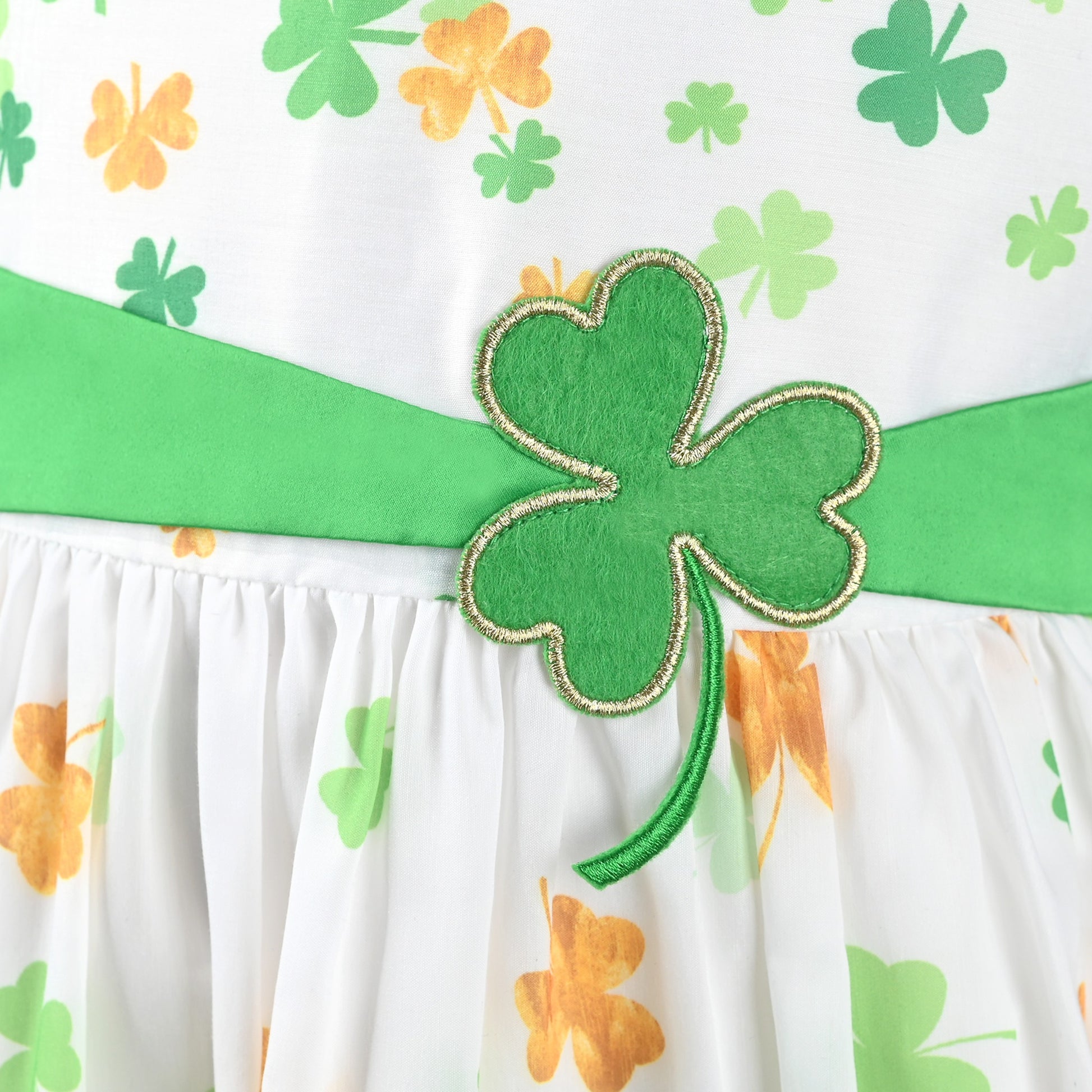 Girls Dress St Patrick Shamrock Lucky Sundress Spring Summer Festive Green