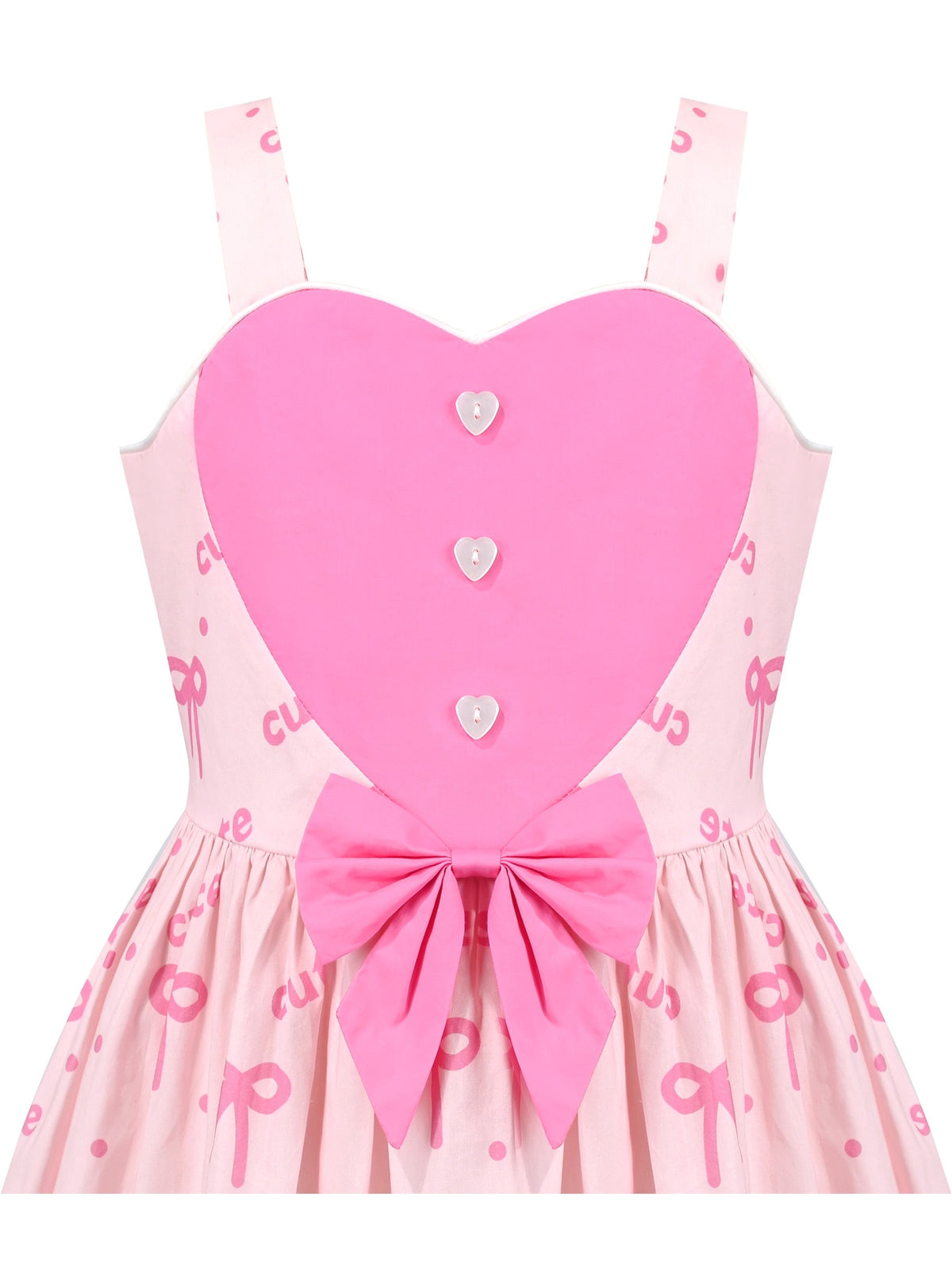 Girls Dress Mauve Plaid Love Heart Playful Holiday Party Casual Sundress - Light Pink Heart