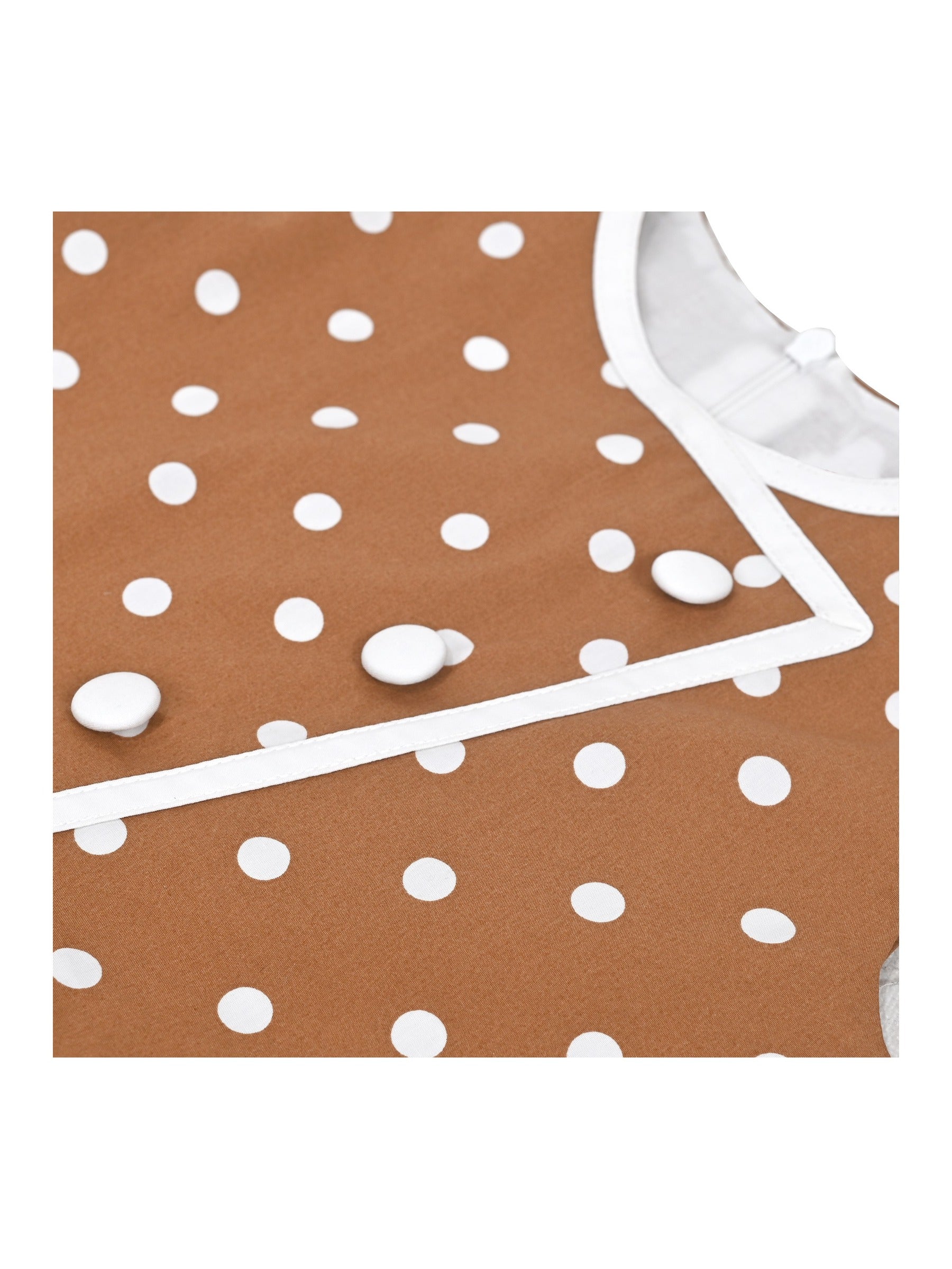 Girls Dress Polka Dot Butterfly Belt Asymmetrical Playful Brown