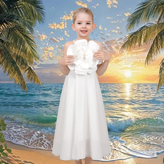 Flower Girls Dress Criss Cross Formal Wedding Event Communion Pageant White
