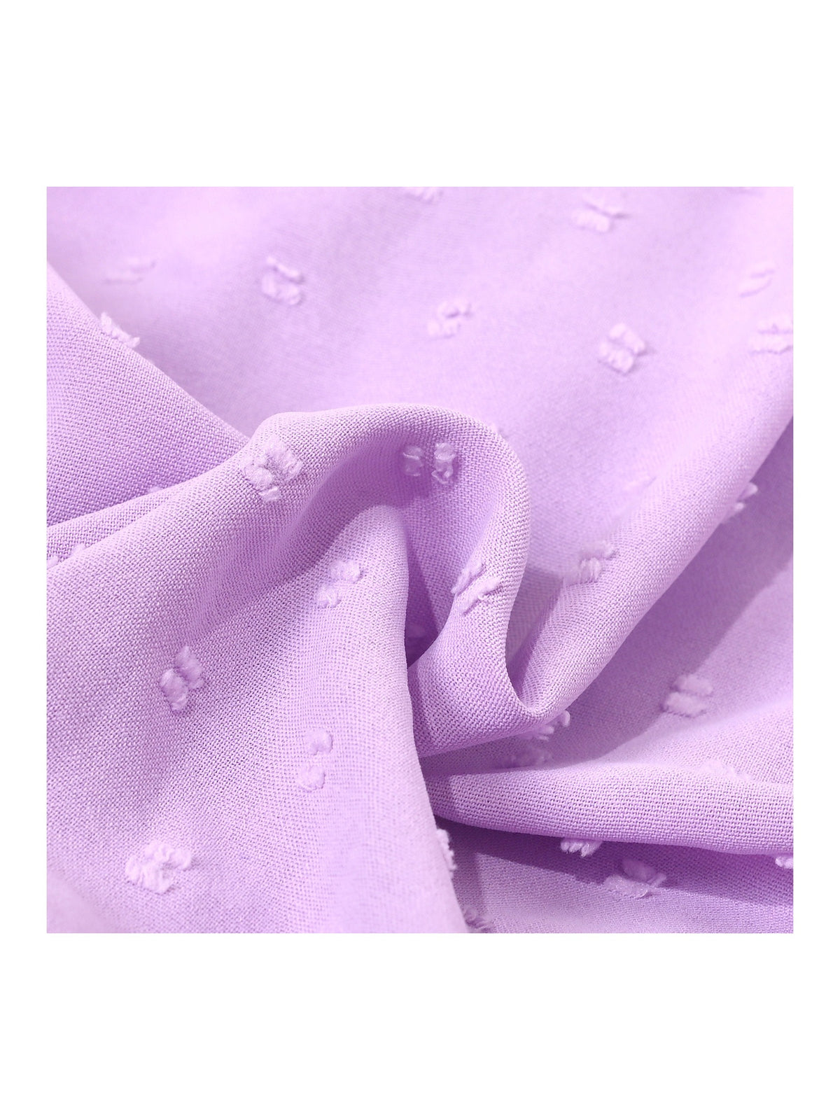 Girls Dress Red Chiffon Swiss Dot Stand Collar Ruffle Puff Short Sleeve - Purple