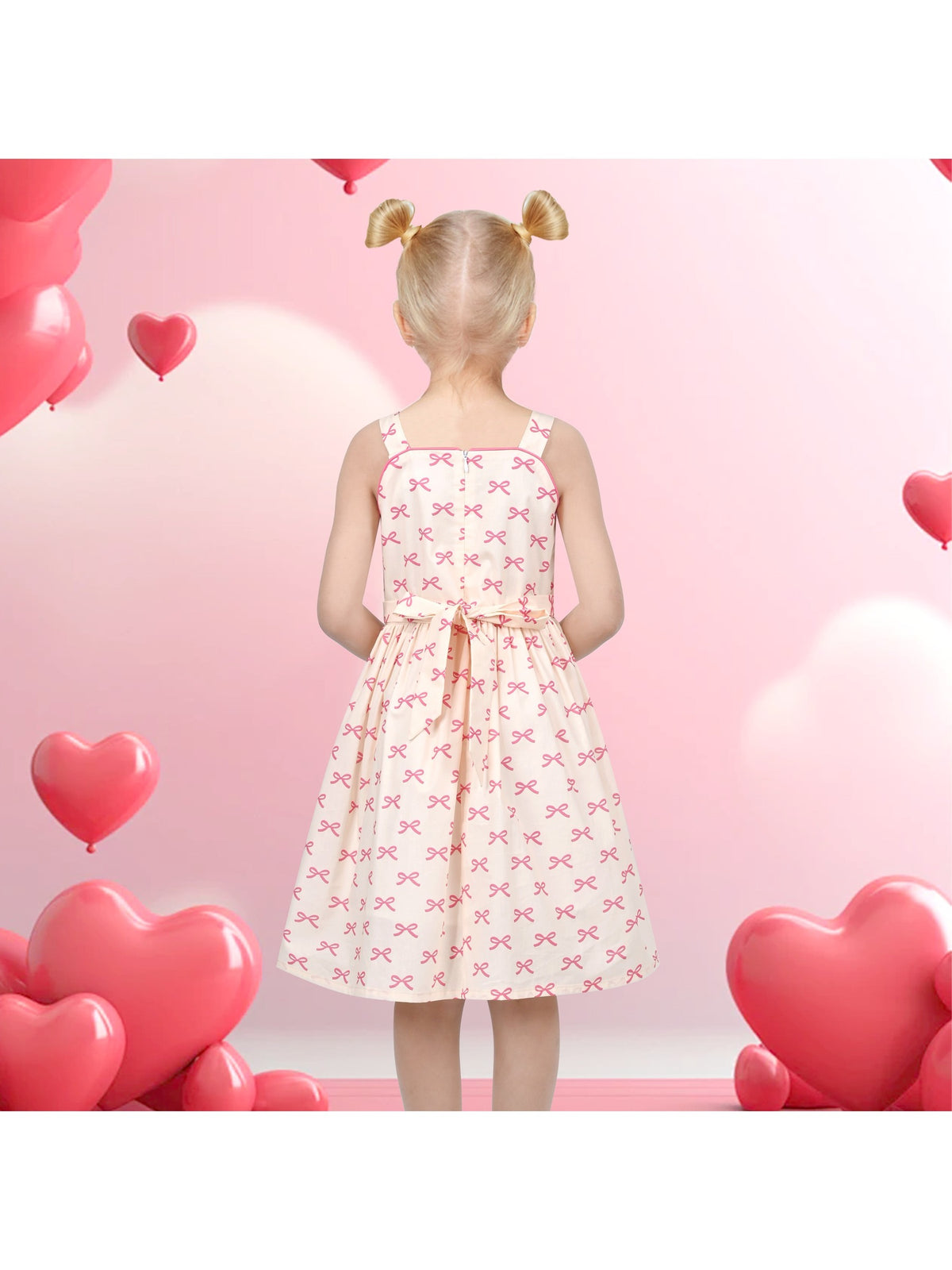 Girls Dress Mauve Plaid Love Heart Playful Holiday Party Casual Sundress - Pink Heart Pocket