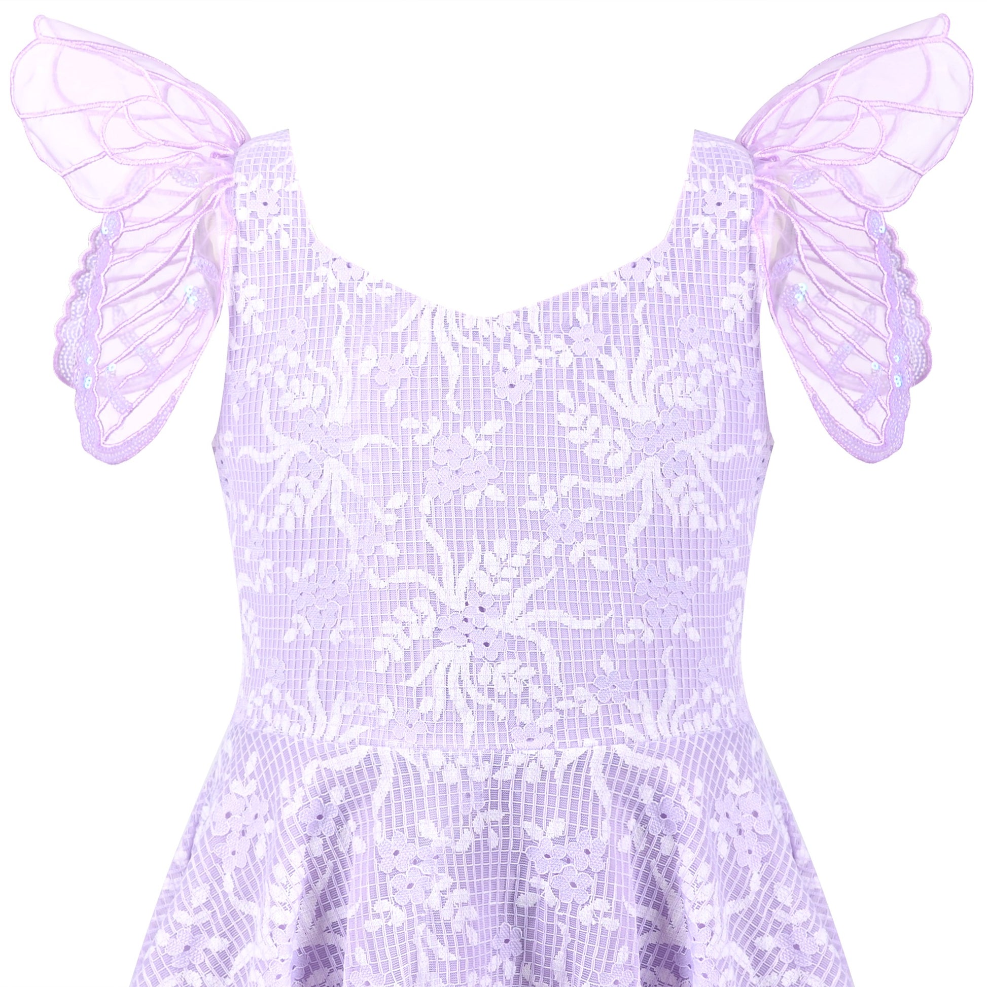 Girls Dress Black Floral Butterfly Formal Party Pageant Purple