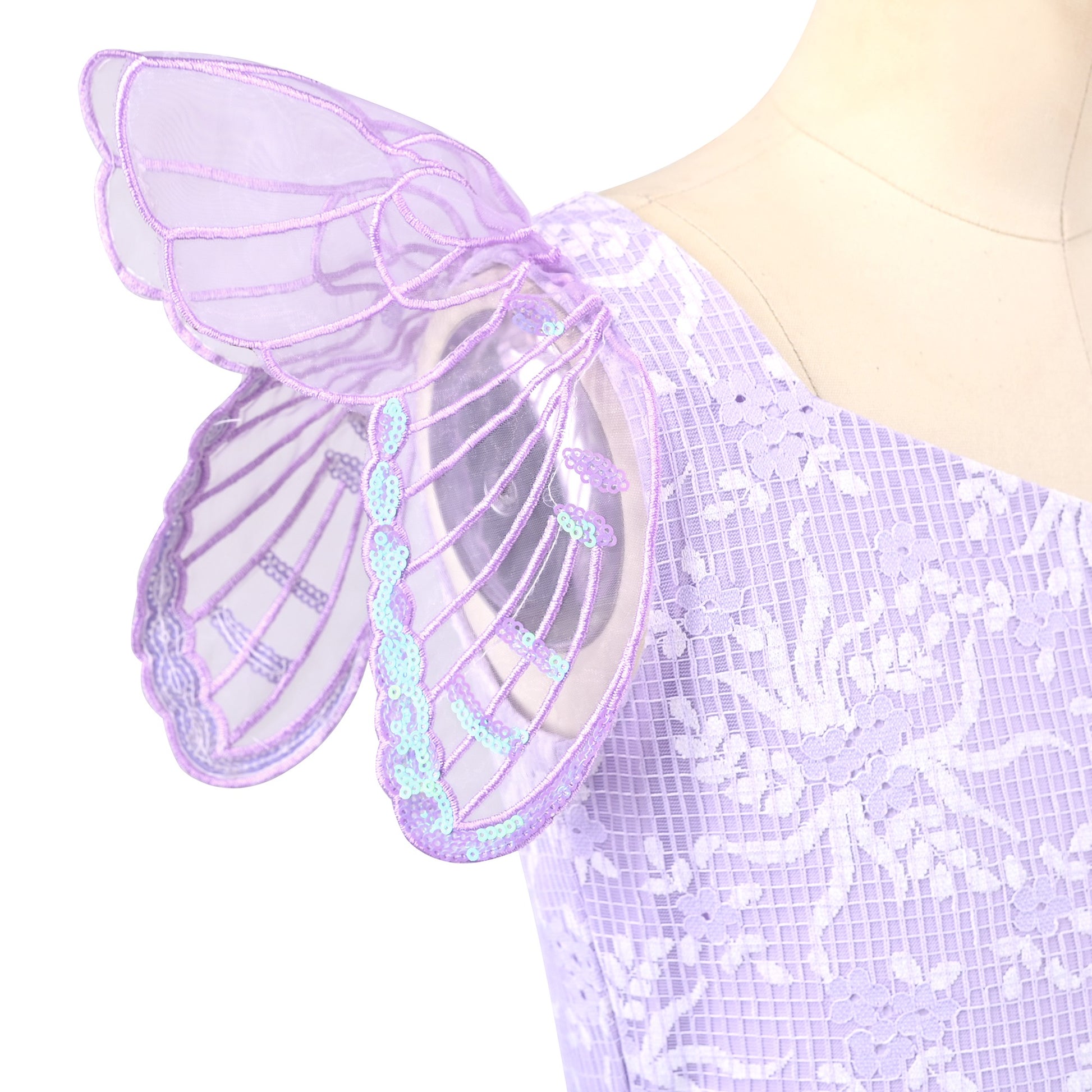 Girls Dress Black Floral Butterfly Formal Party Pageant Purple