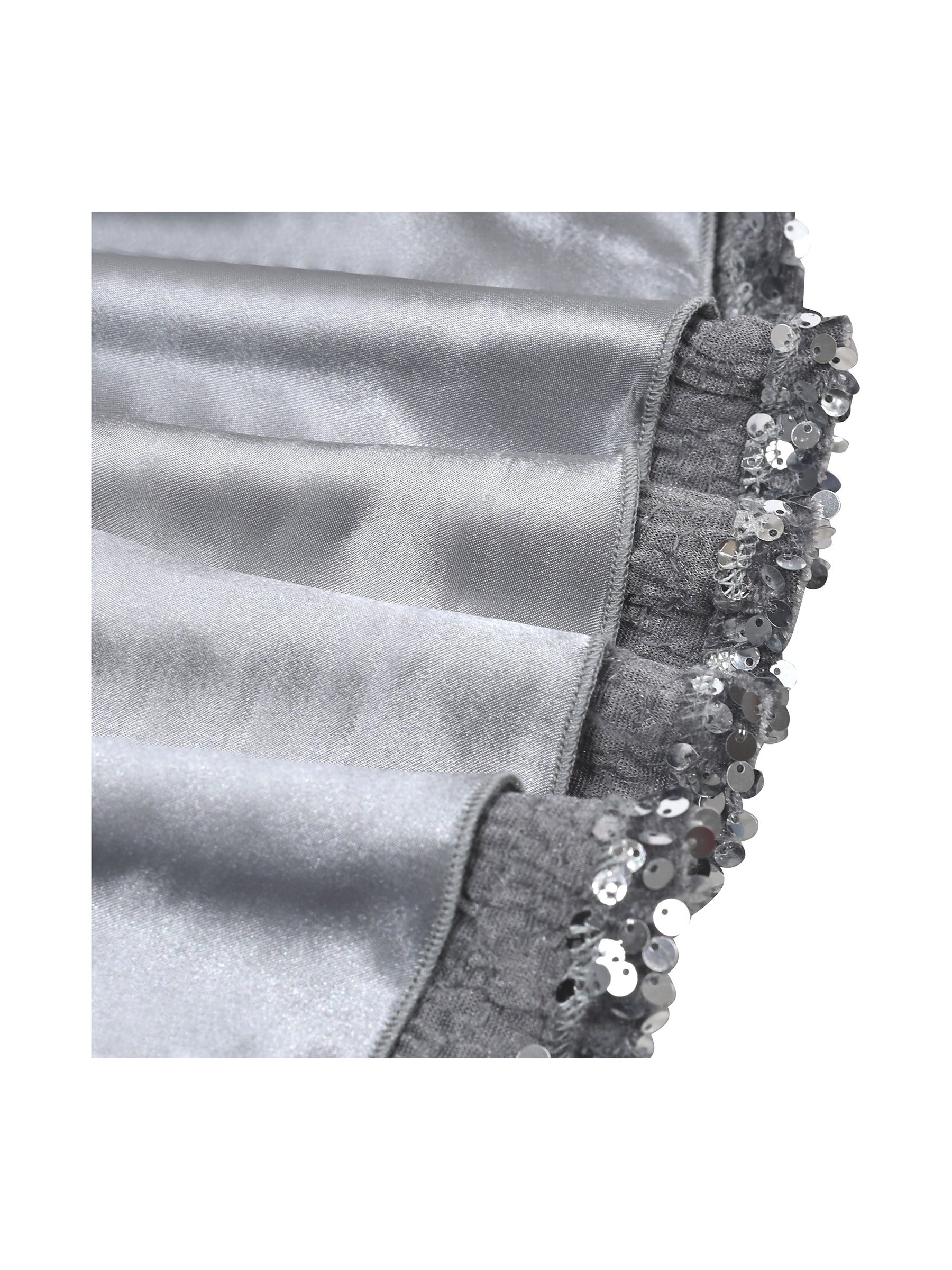 Girls Dress Black Sequin Sheer Mesh Long Sleeve Party Elegant Ball Gown Gray