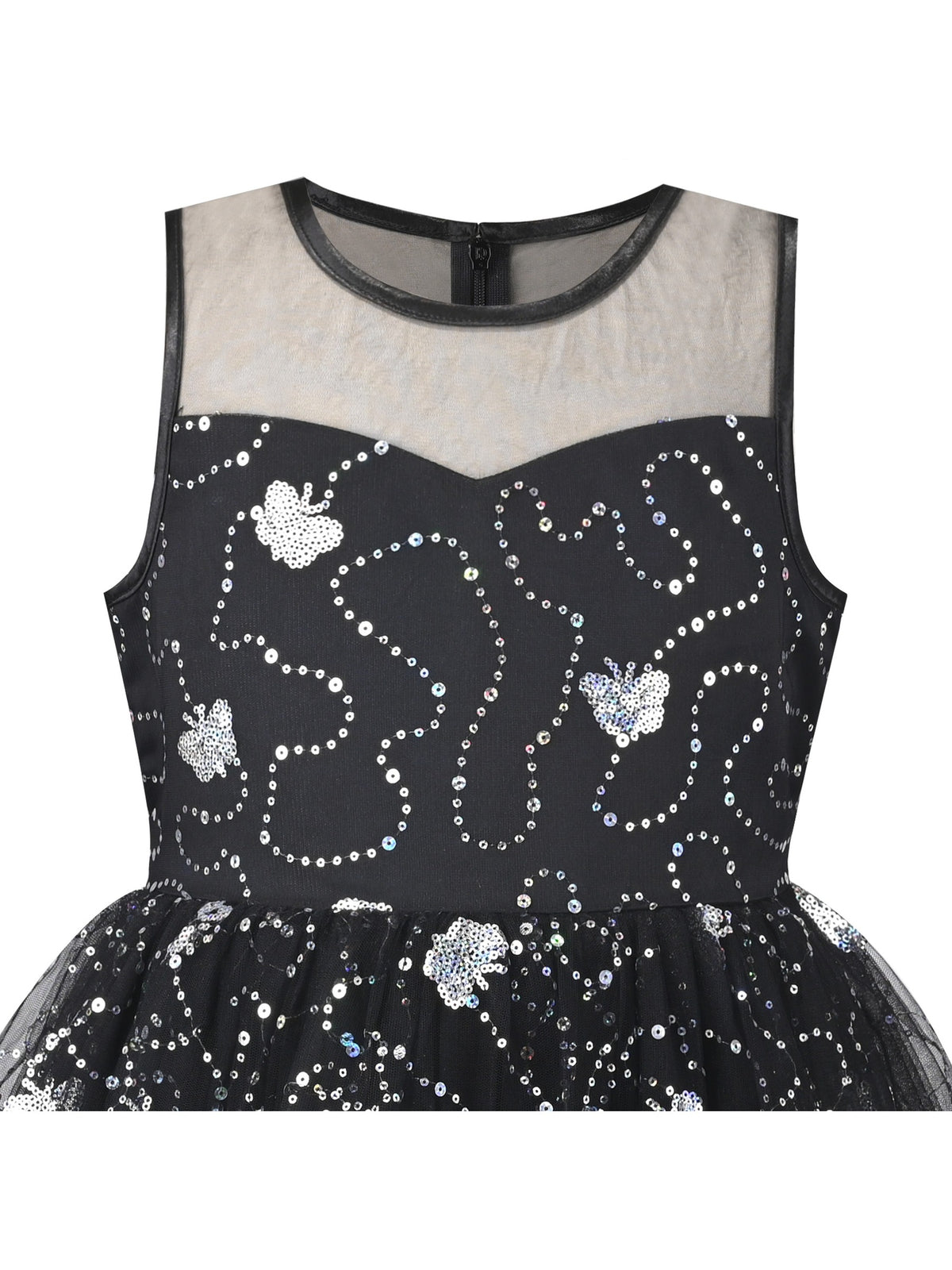 Girls Dress Peach Sequin Mermaid High Low Tulle Party Gown Fantasy Beach Formal Pageant - Black Butterfly
